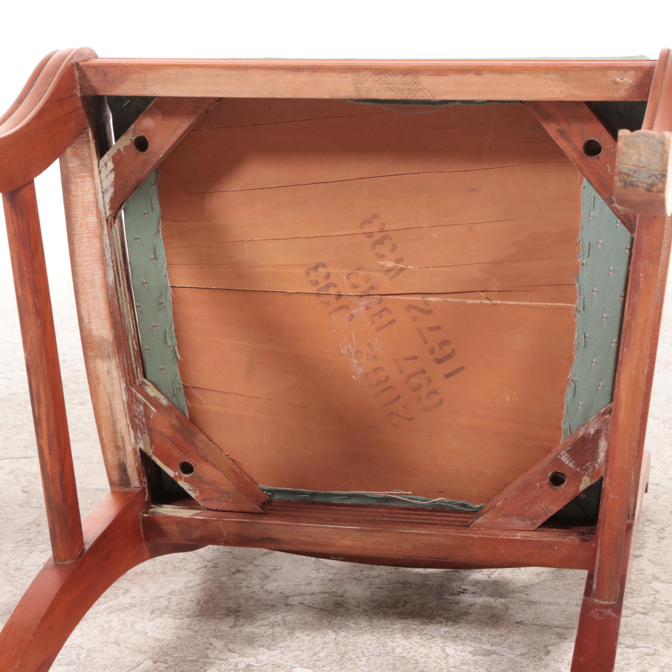 Pair of Classical Style Mahogany-Stained Lyre-Back Side Chairs, 20th Century