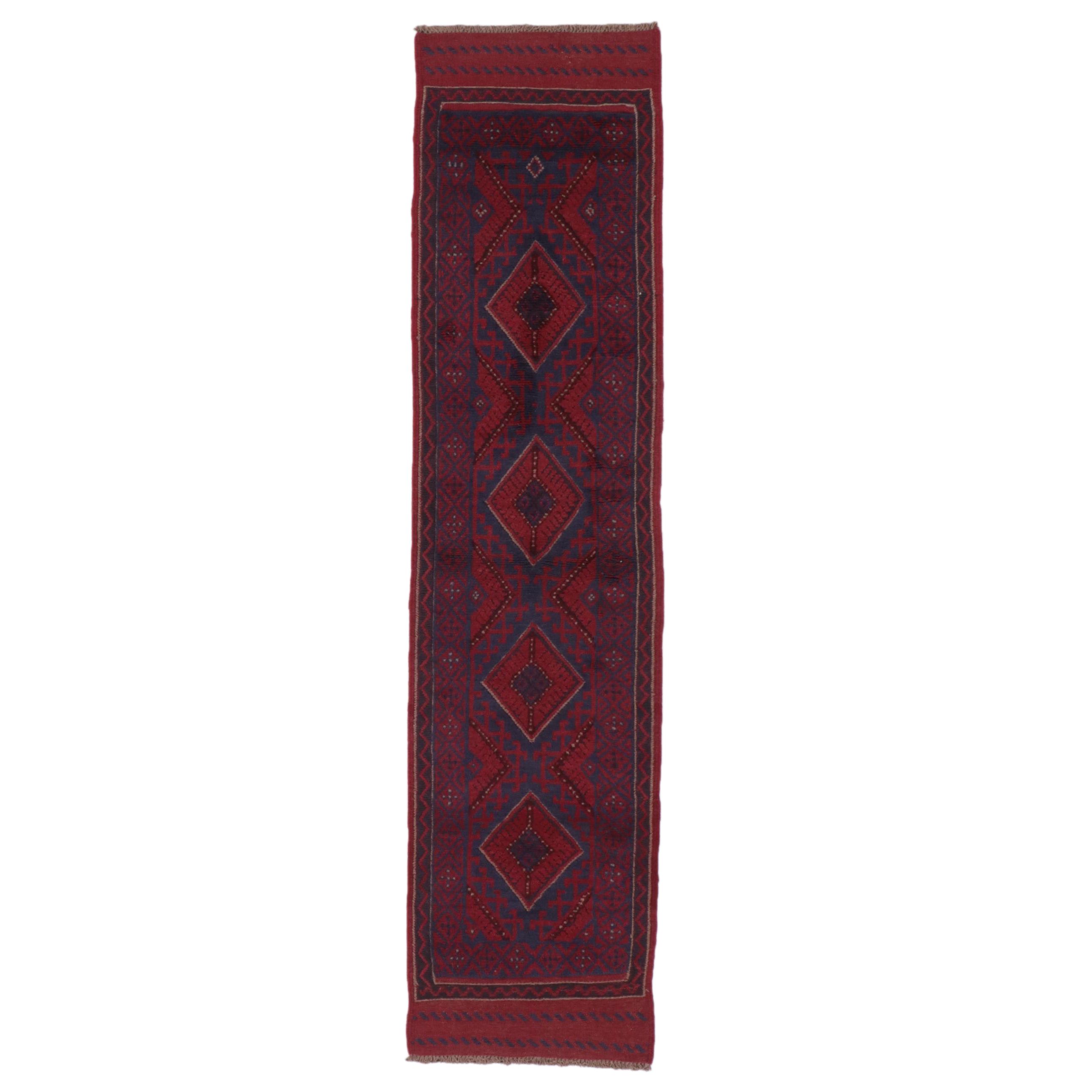 2'2 x 8'9 Hand-Knotted Afghan Kunduz Carpet Runner