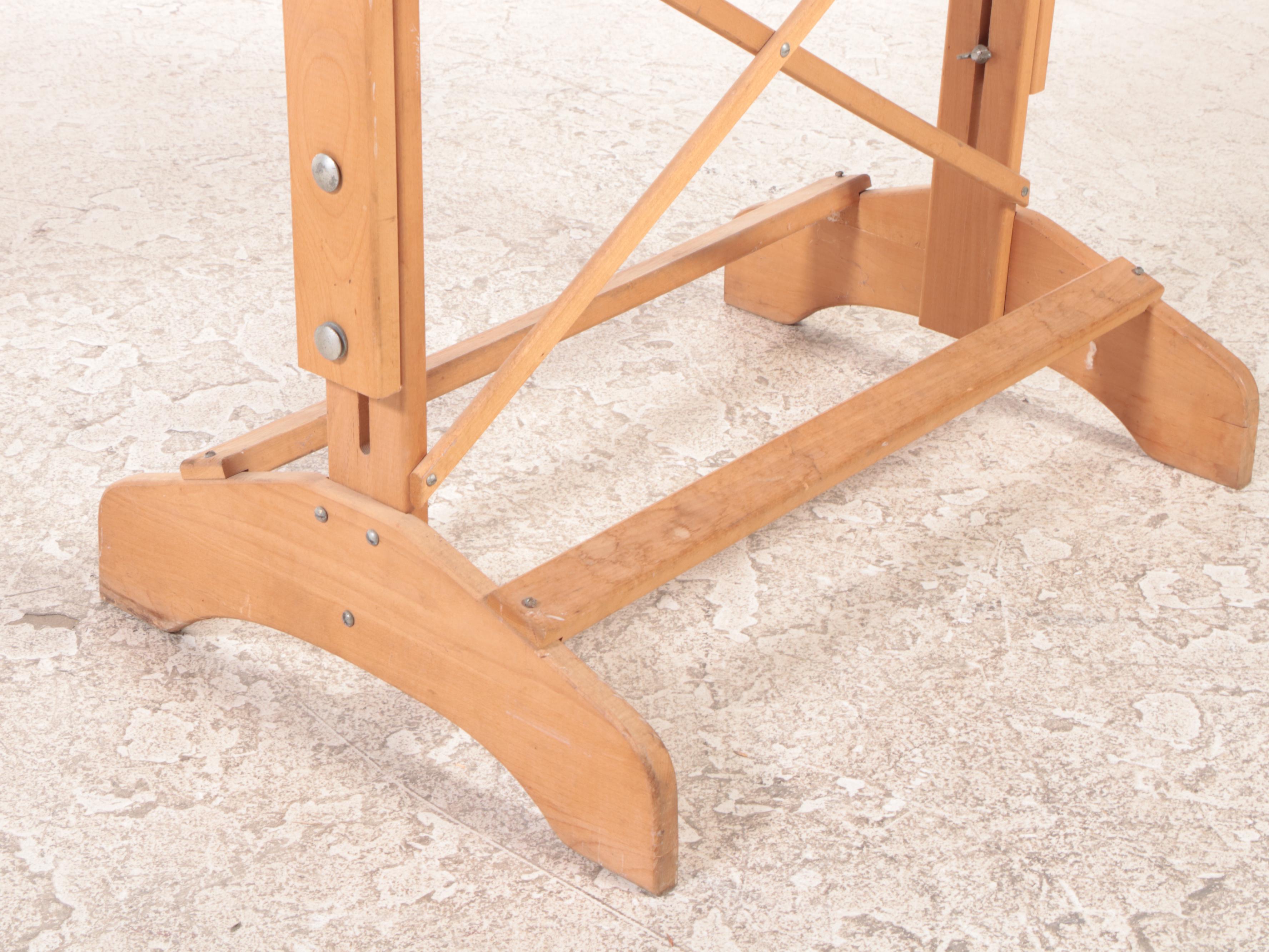 Maple and Beech Adjustable Drafting Table, Late 20th Century