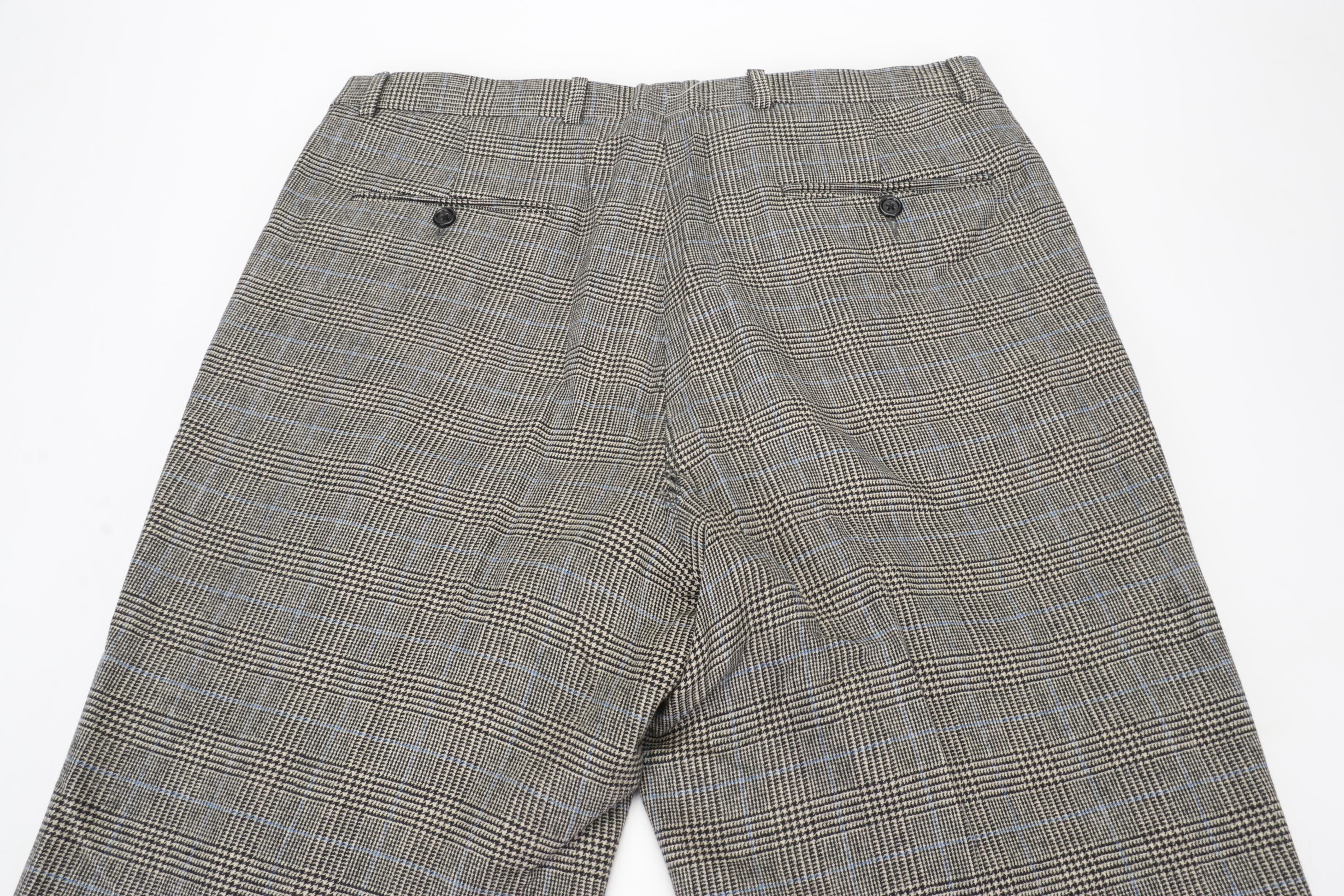 Men's Prada Button Fly and Burberry Houndstooth Patterned Trousers