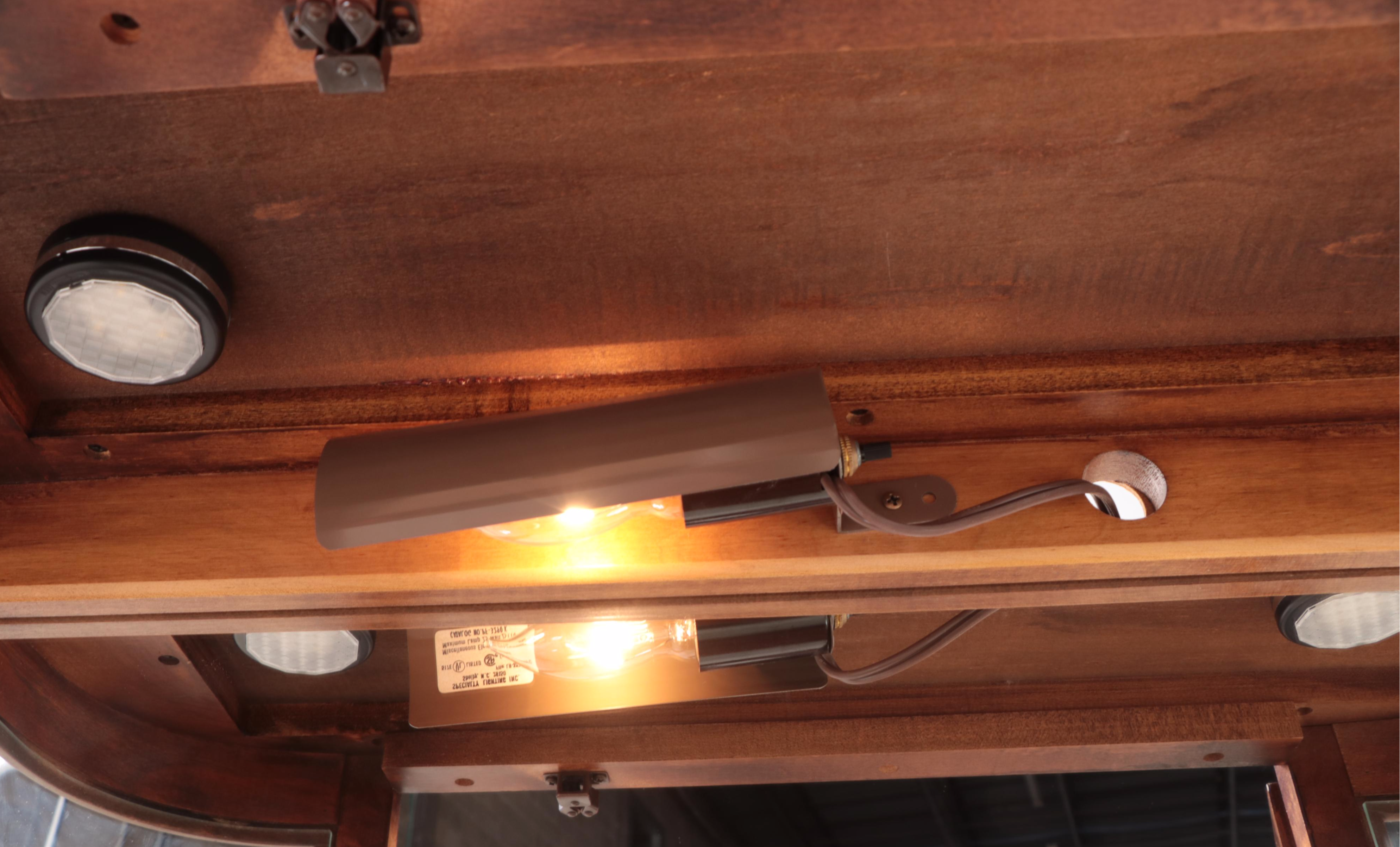 Small Oak, Maple, and Curved Glass Display Cabinet, Late 20th Century