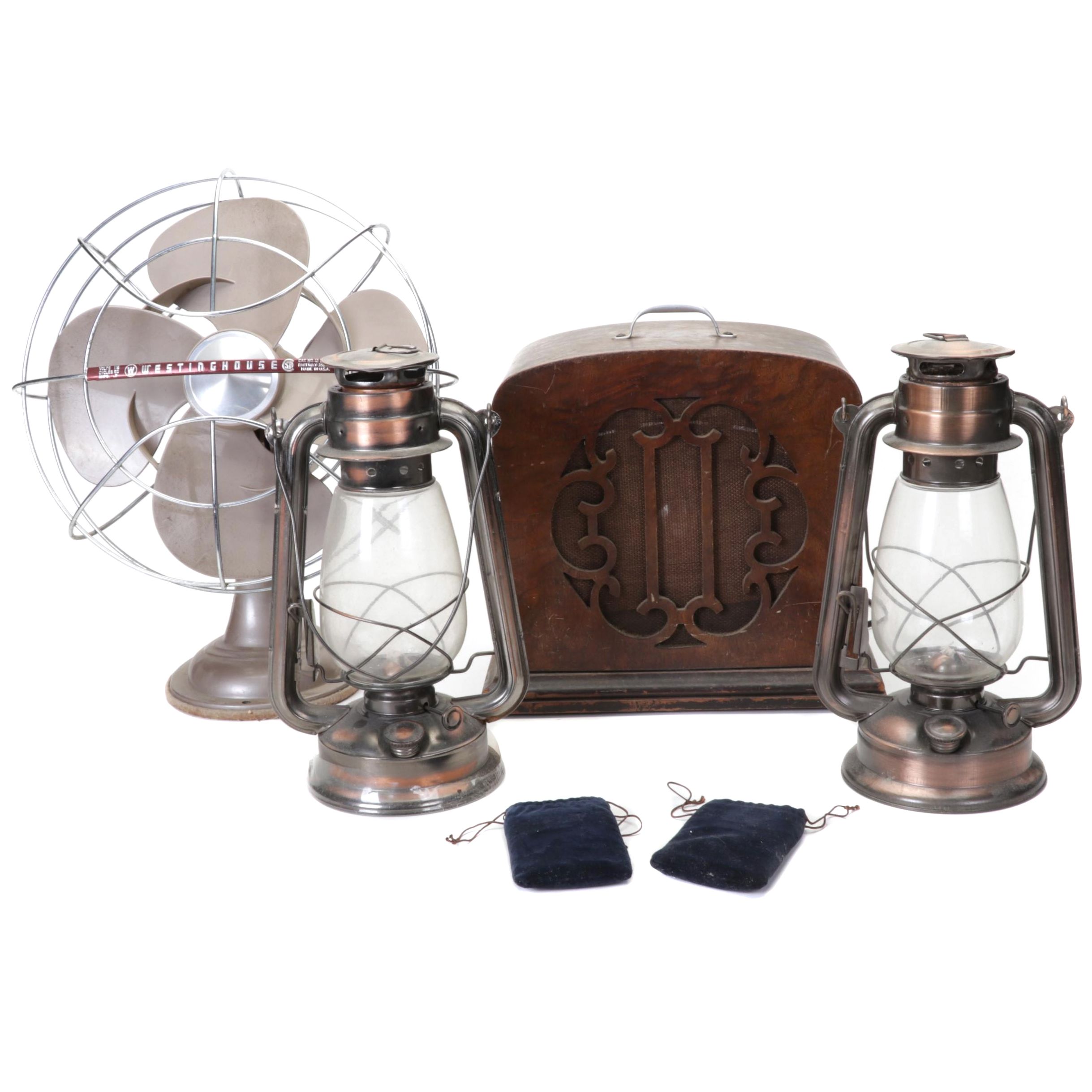 Westinghouse Oscillating Table Fan, Table Radio, Oil Lanterns and More