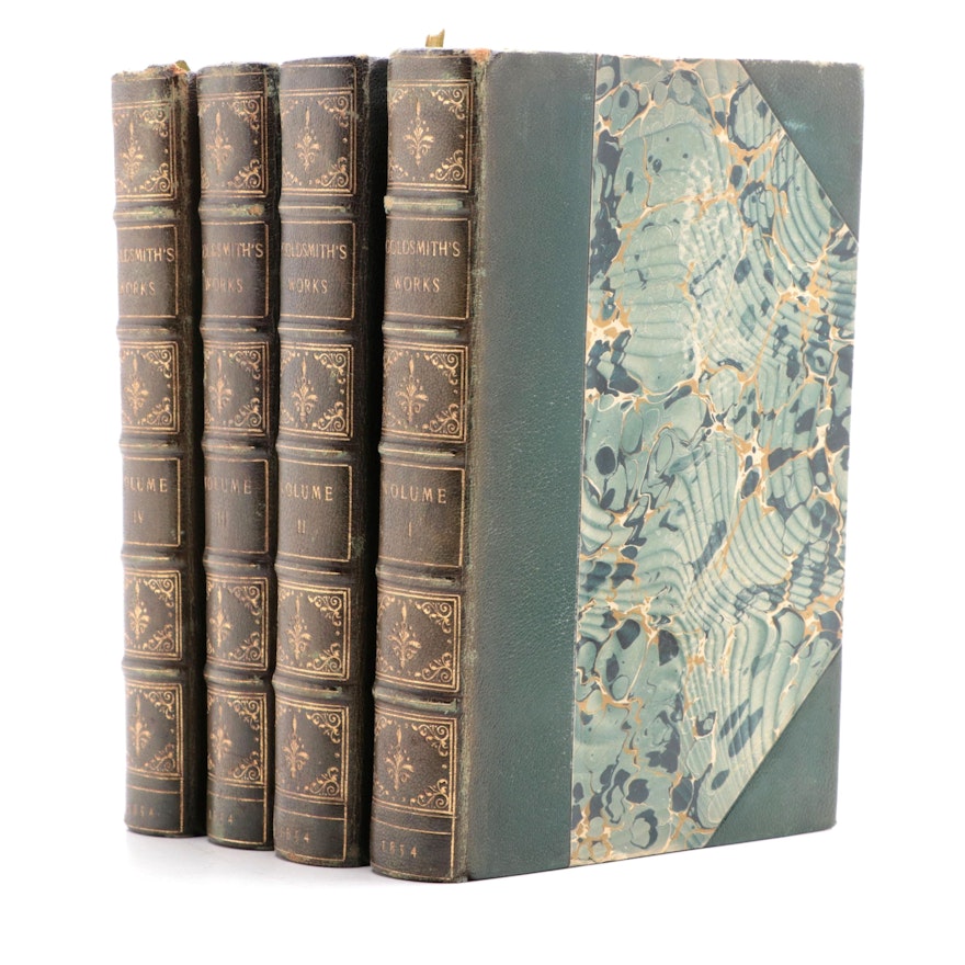 "The Works of Oliver Goldsmith" Complete Four-Volume Set, 1854
