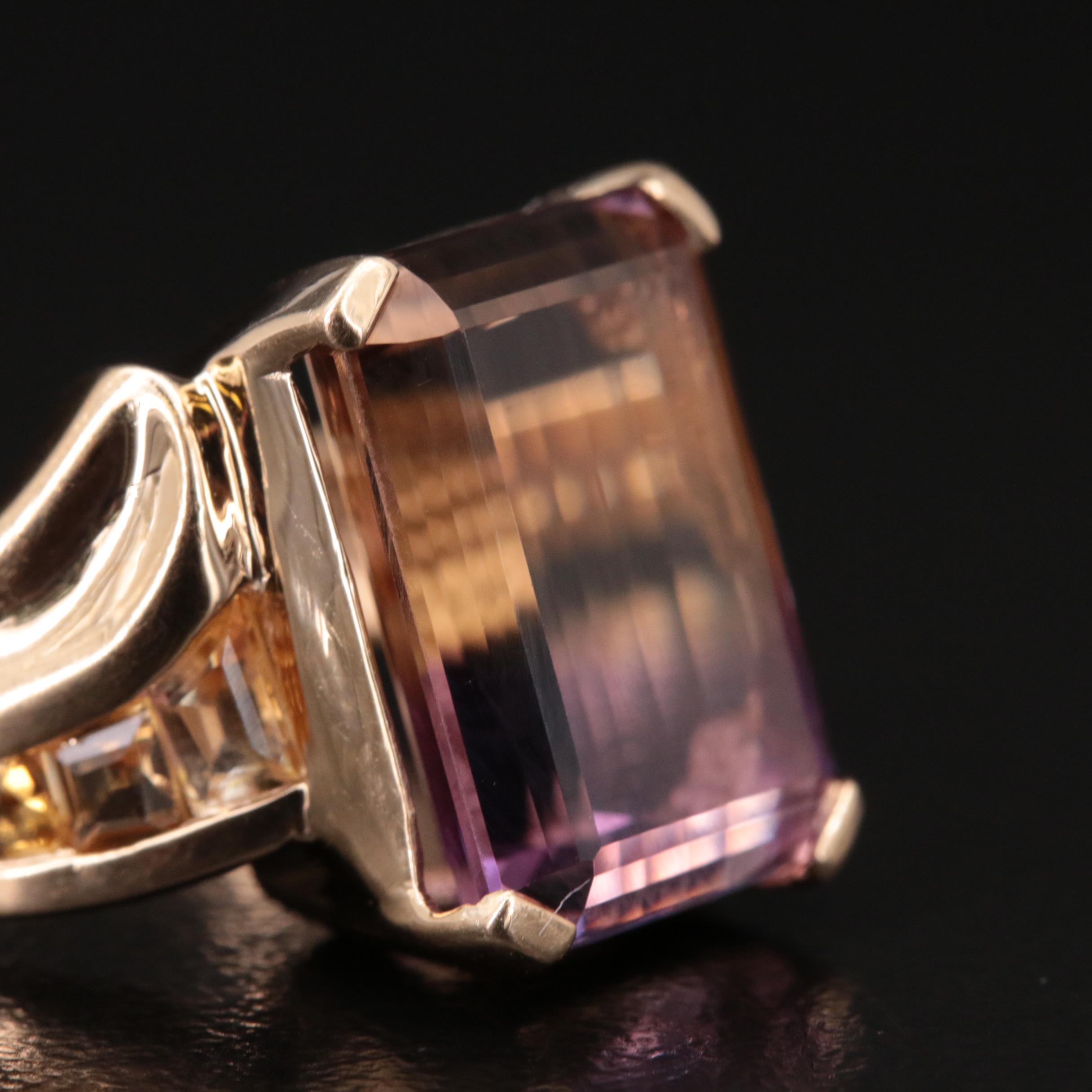 14K Ametrine, Citrine and Amethyst Ring