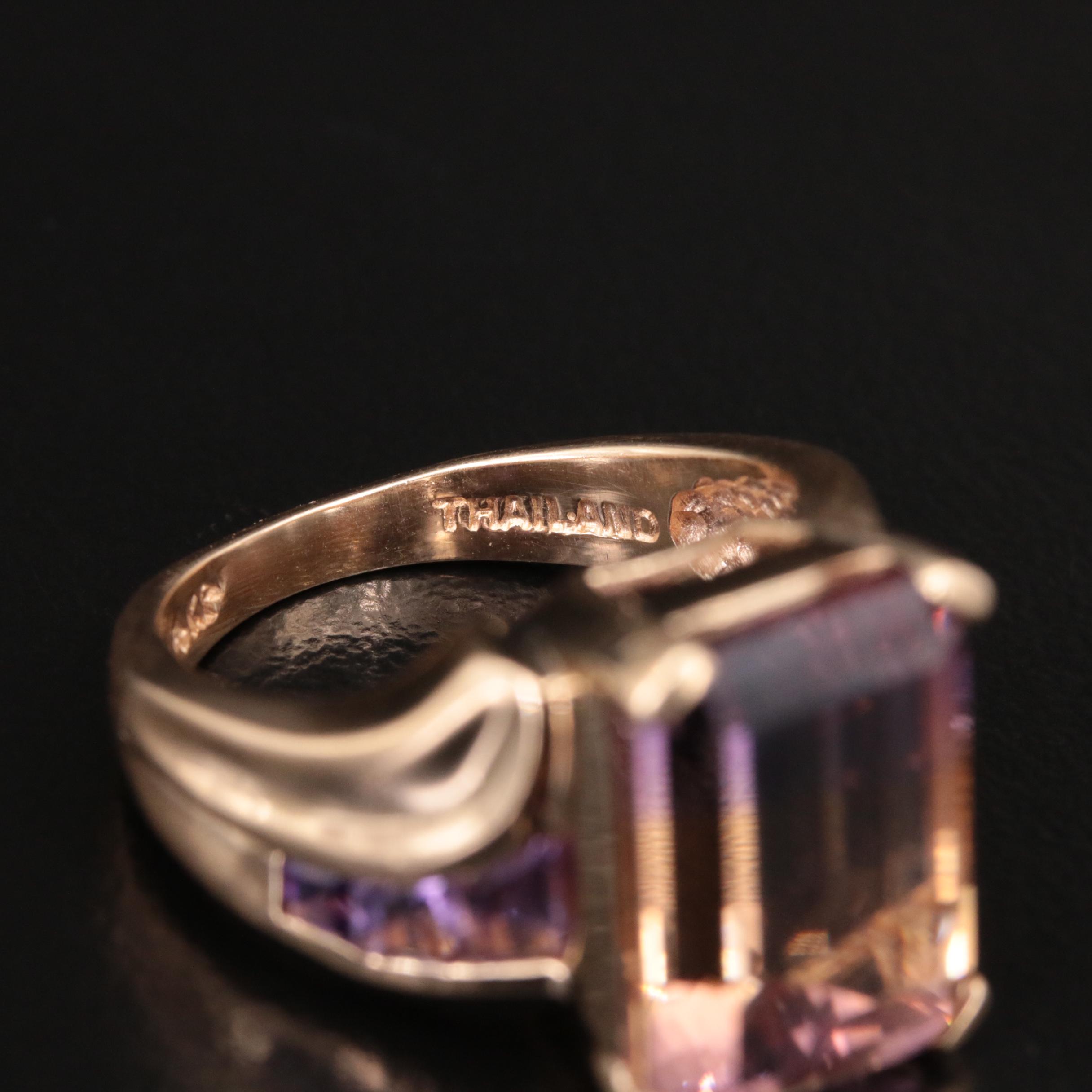 14K Ametrine, Citrine and Amethyst Ring