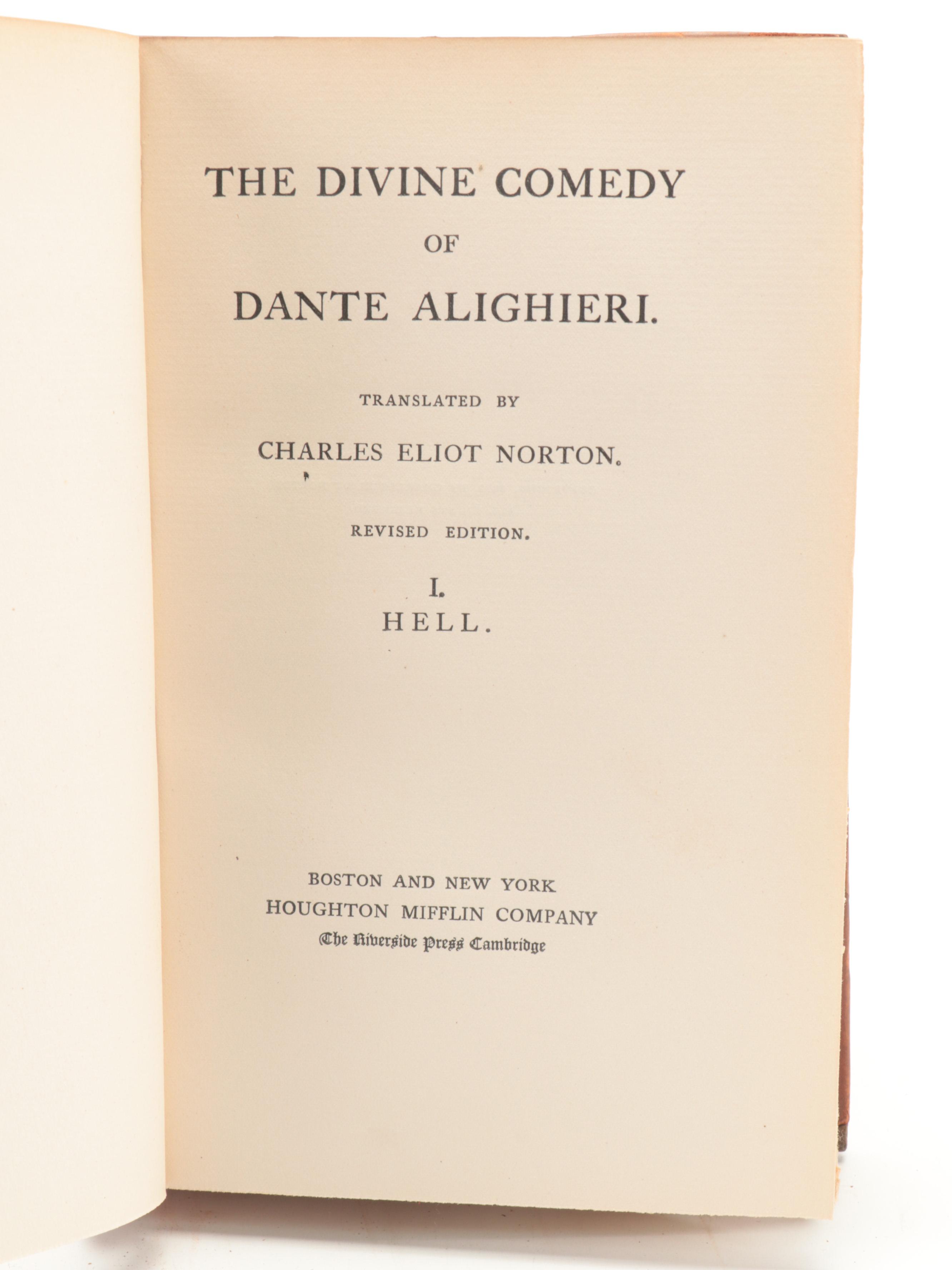 "Dante's Divine Comedy" Volumes I-IV, Early 20th Century