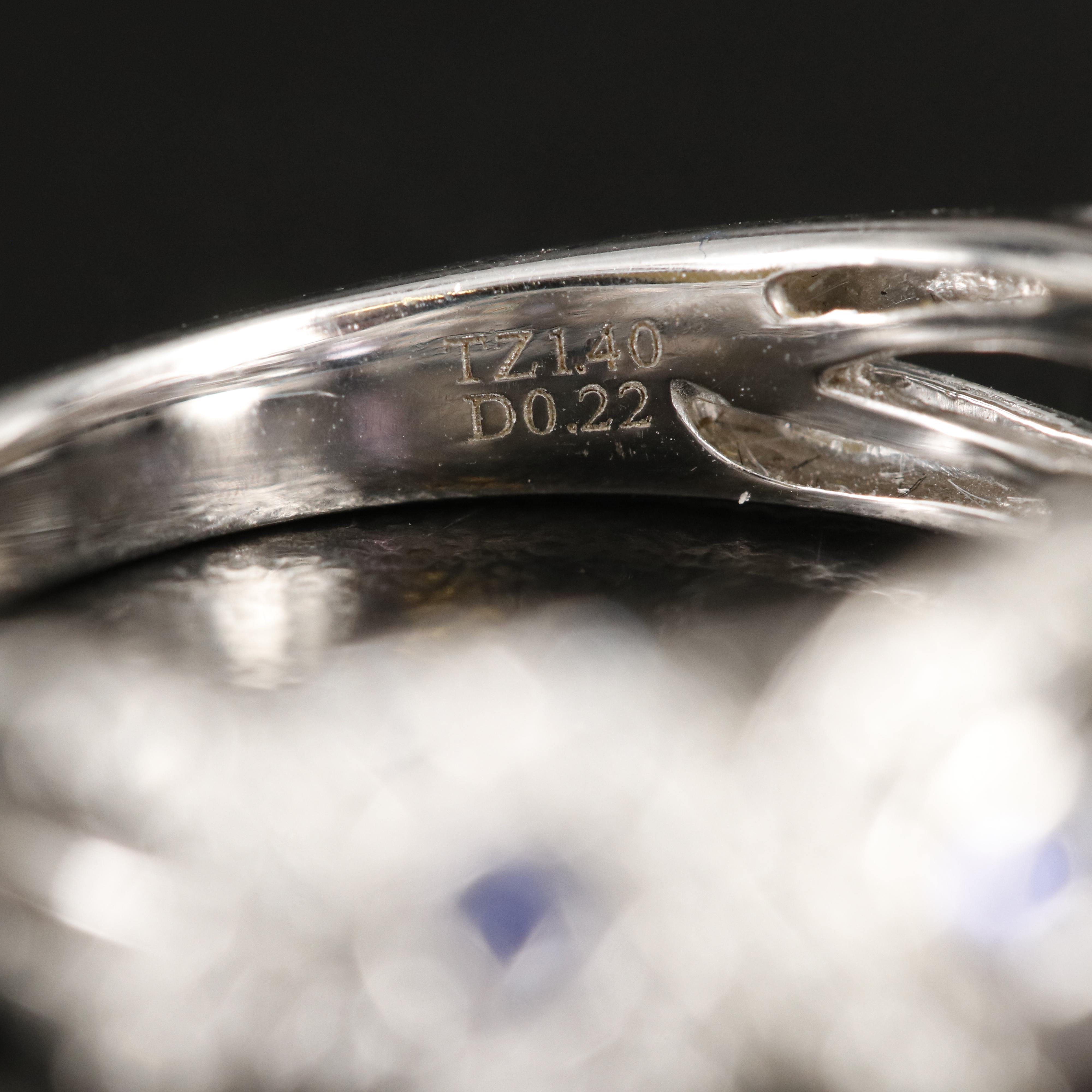 14K Tanzanite and Diamond Ring with "X" and "O" Shoulders