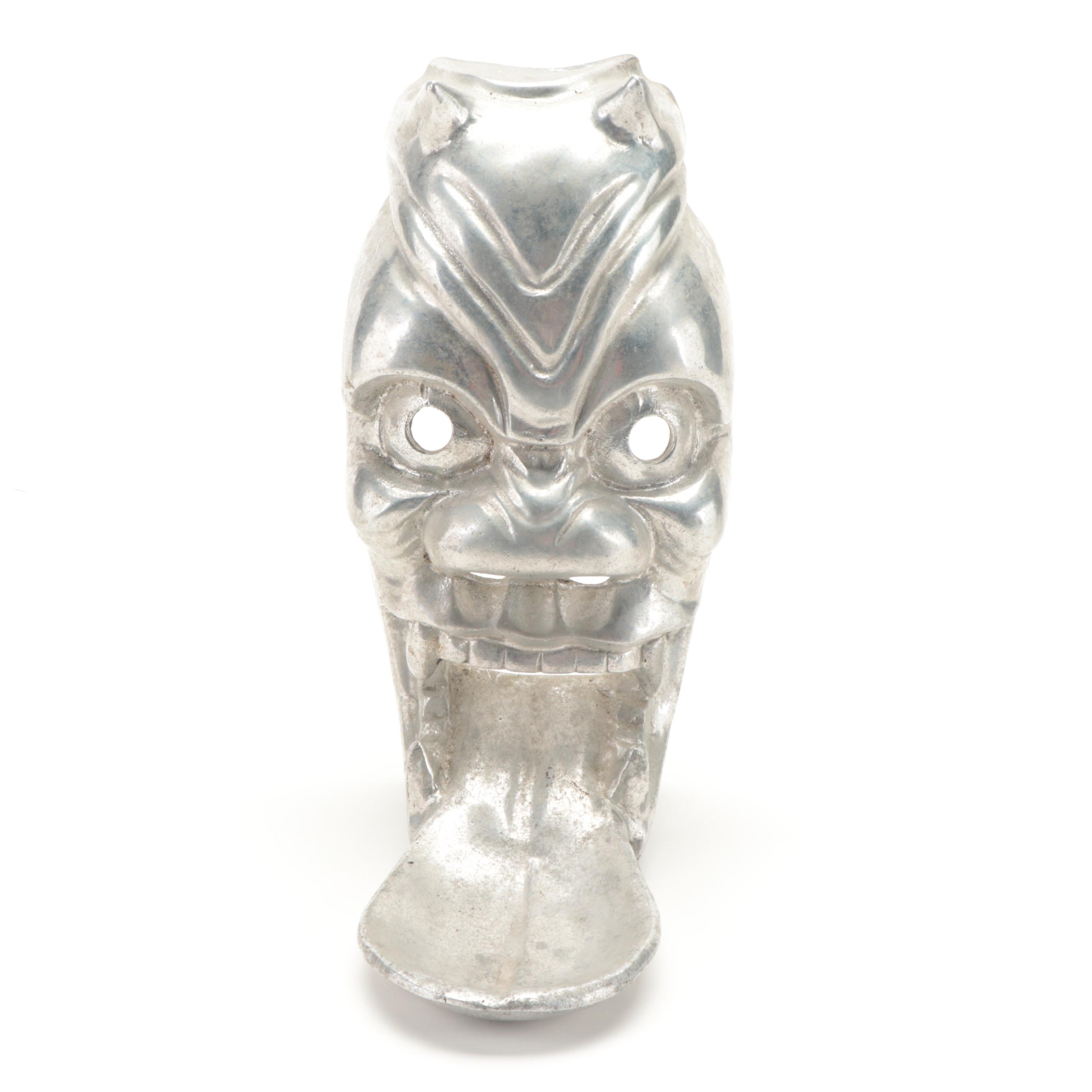 Cast Aluminum Japanese Nōh Theater Oni Mask Wall Décor