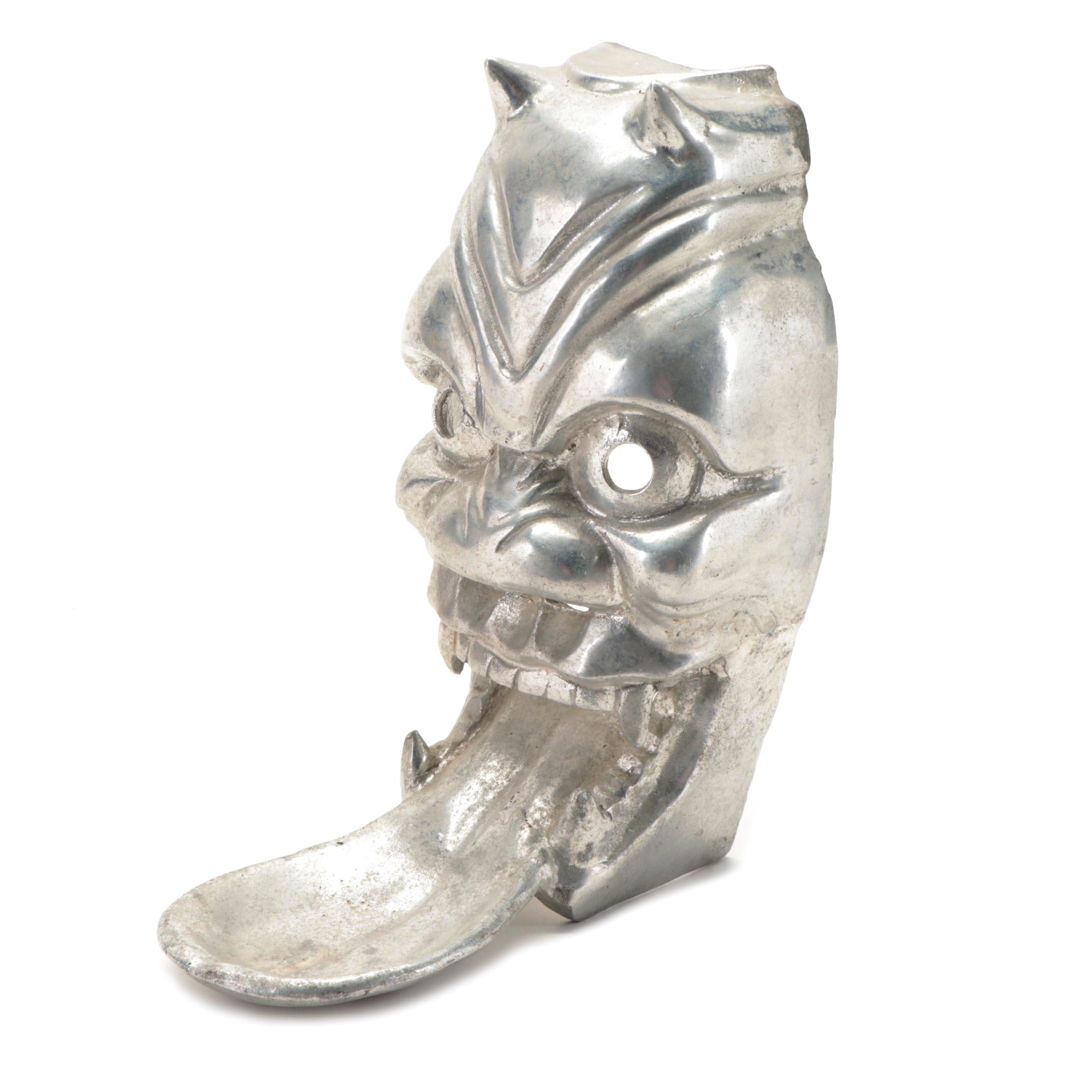 Cast Aluminum Japanese Nōh Theater Oni Mask Wall Décor