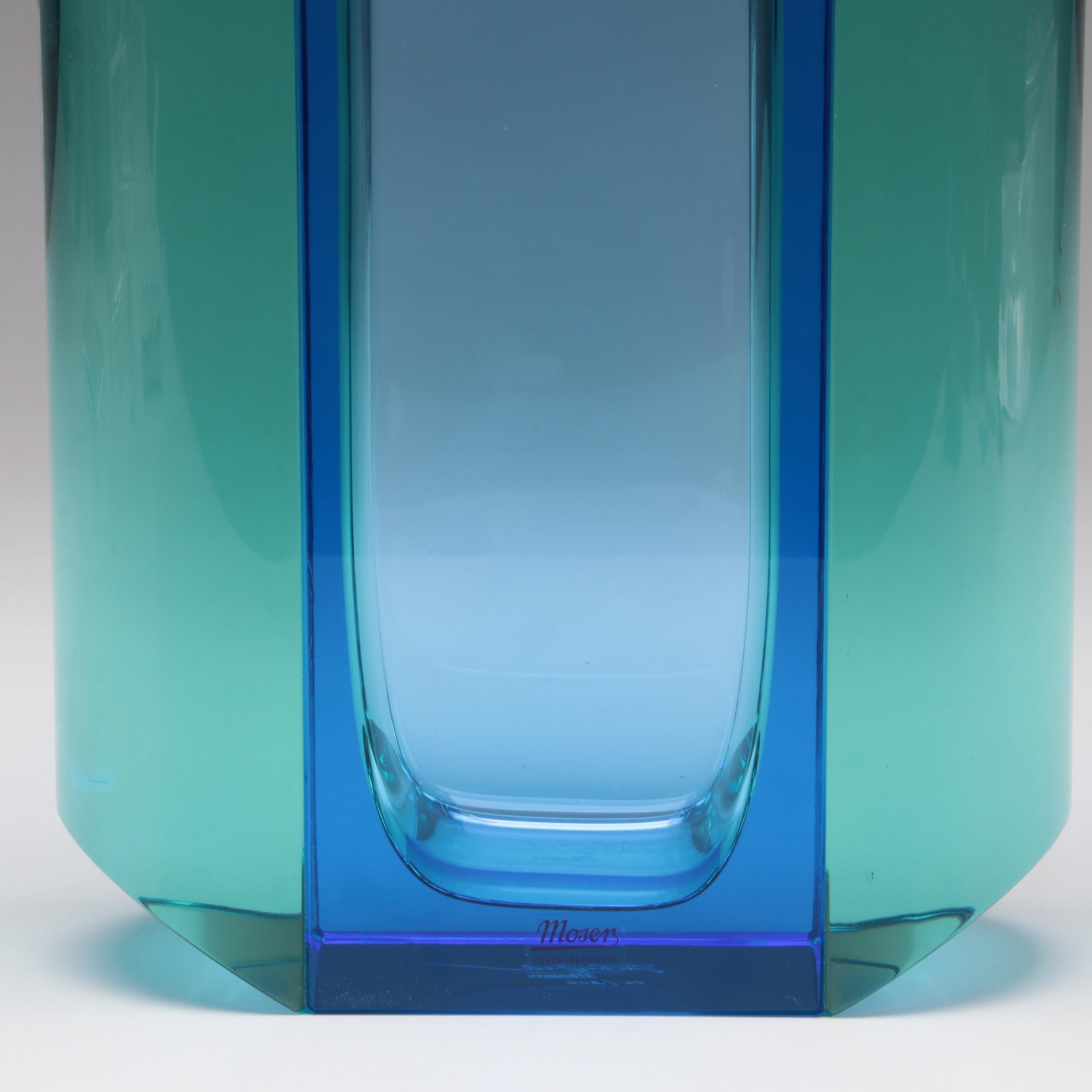 Jiří Šuhájek for Moser "Wings" Limited Edition Cut Czech Crystal Vase
