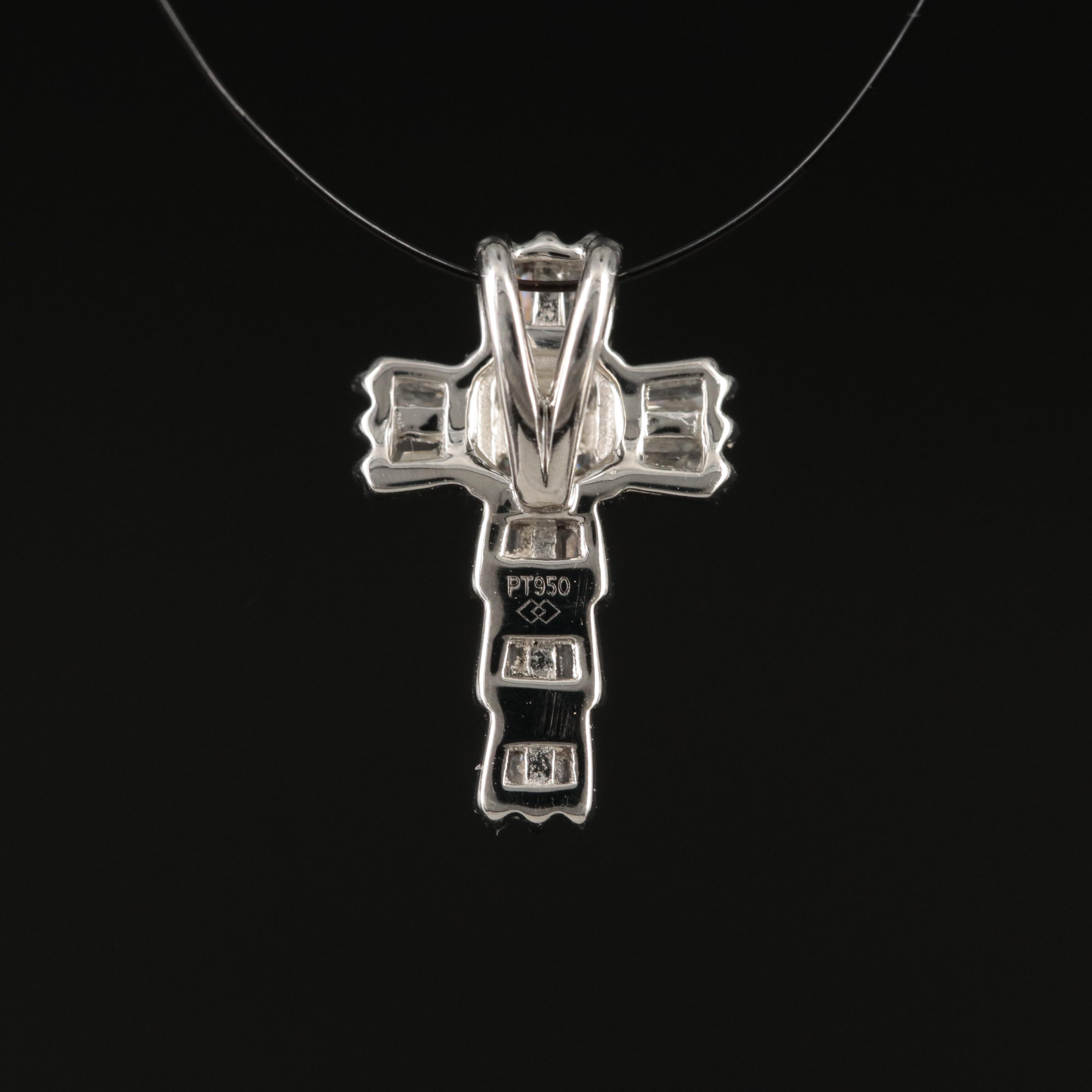 Platinum 0.33 CTW Diamond Cross Pendant