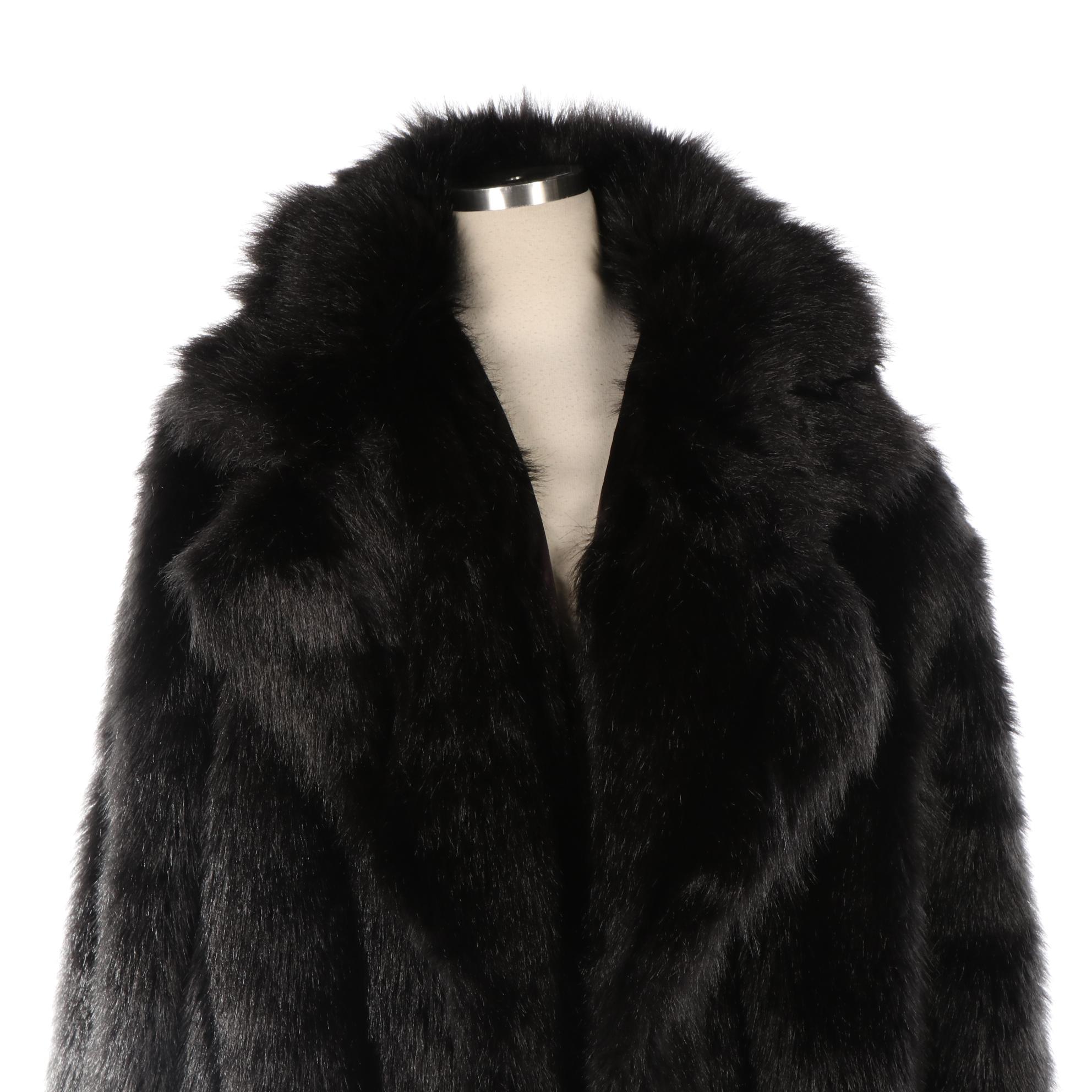 Donna Salyers Fabulous-Furs Hooded Full-Length Coat in Faux Fur