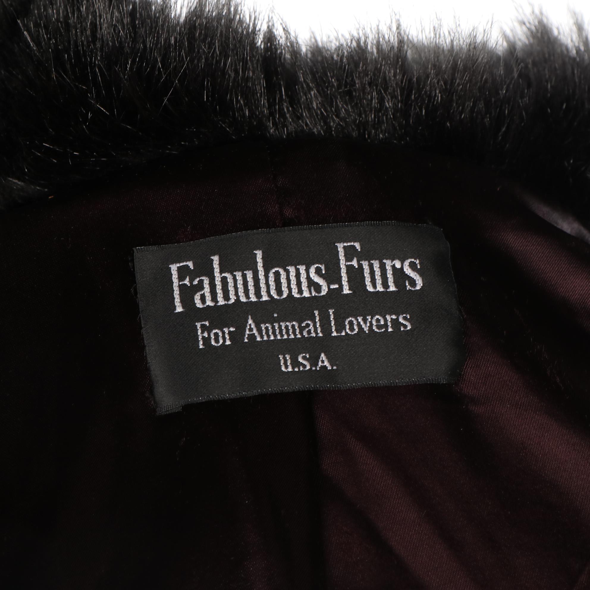 Donna Salyers Fabulous-Furs Hooded Full-Length Coat in Faux Fur