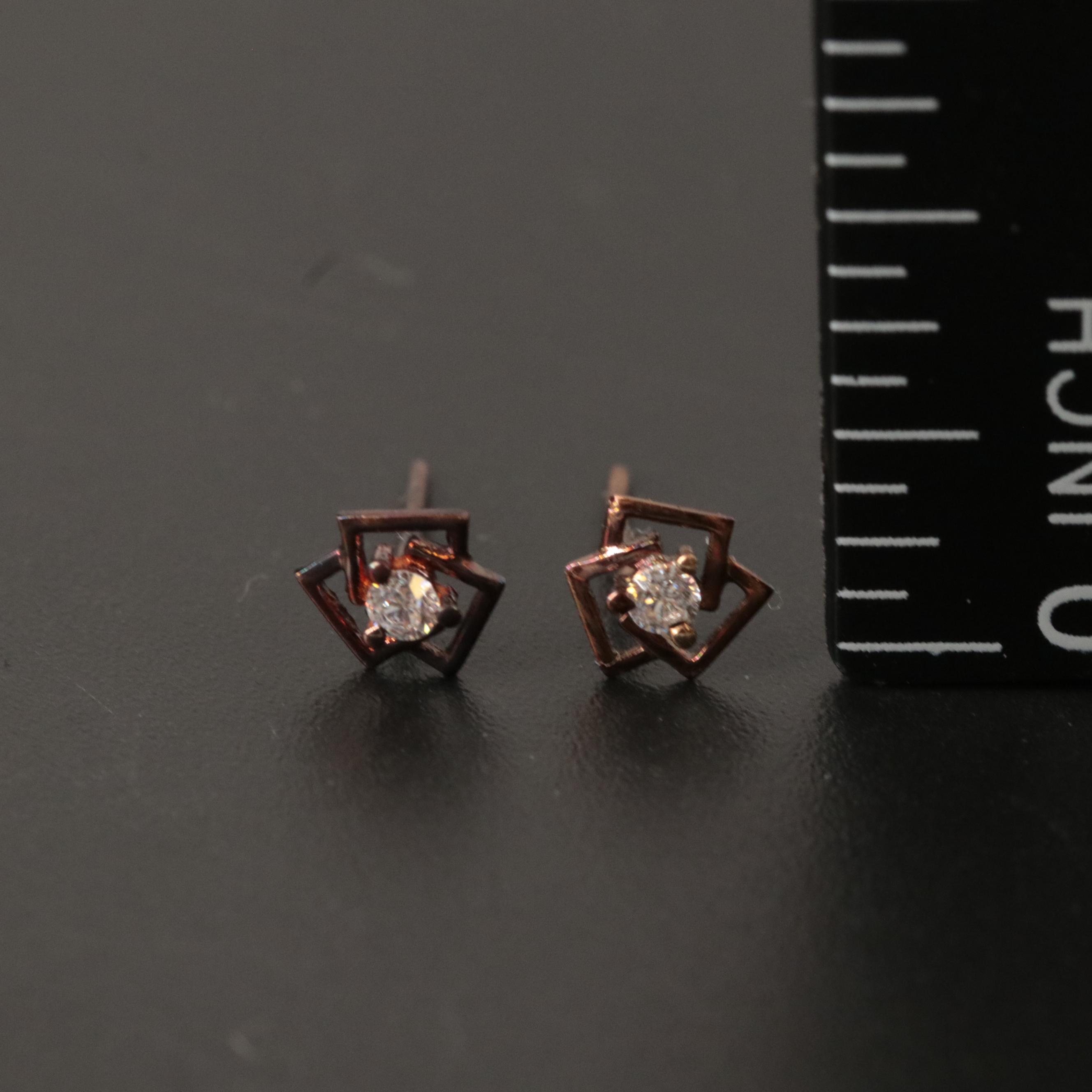 10K Cubic Zirconia Stud Earrings