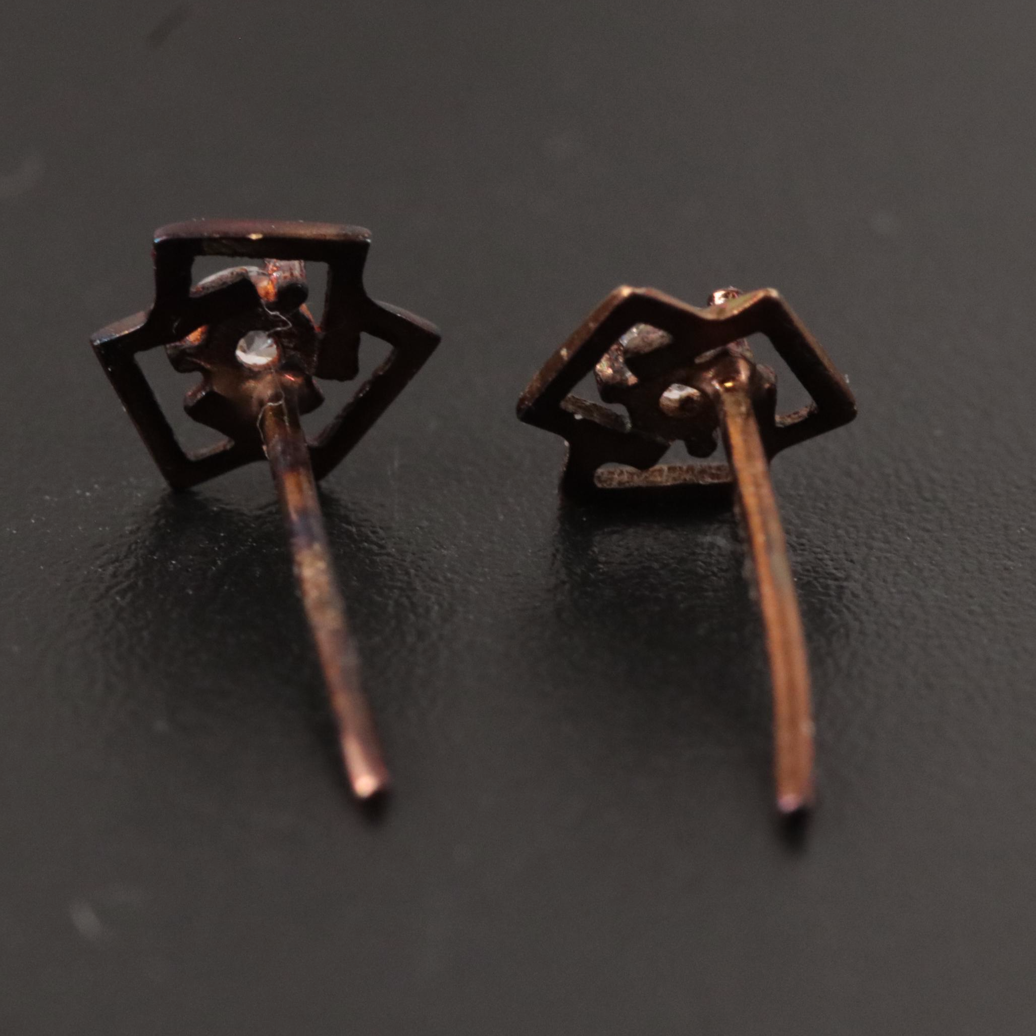 10K Cubic Zirconia Stud Earrings