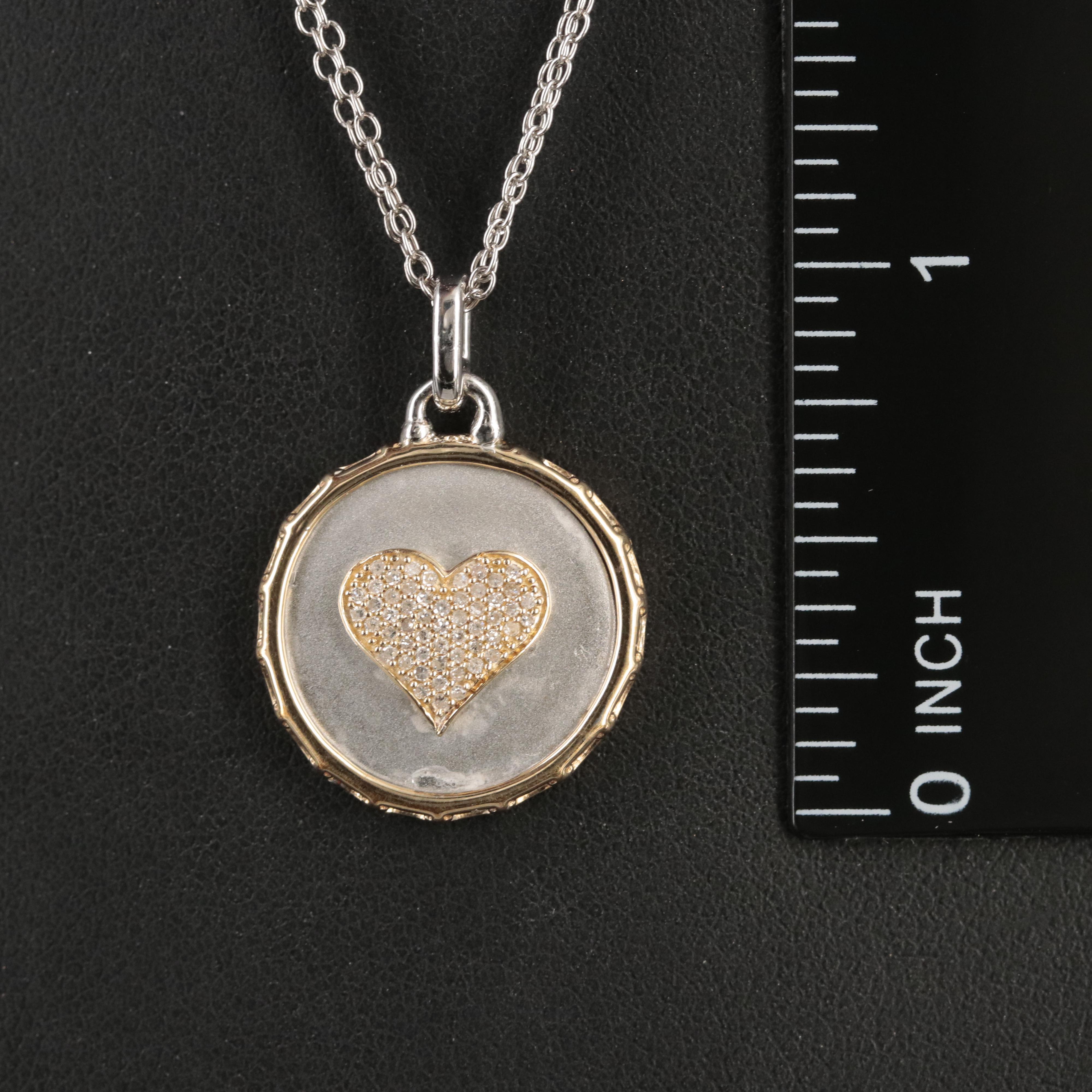 Hallmark Sterling Diamond Heart Pendant Necklace with 14K Accents