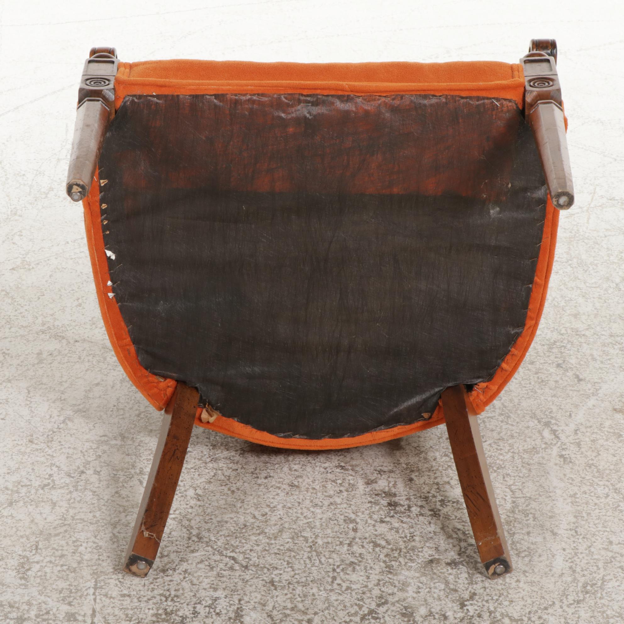 Barrel Back Armchair with Cane Sides, Mid to Late 20th Century