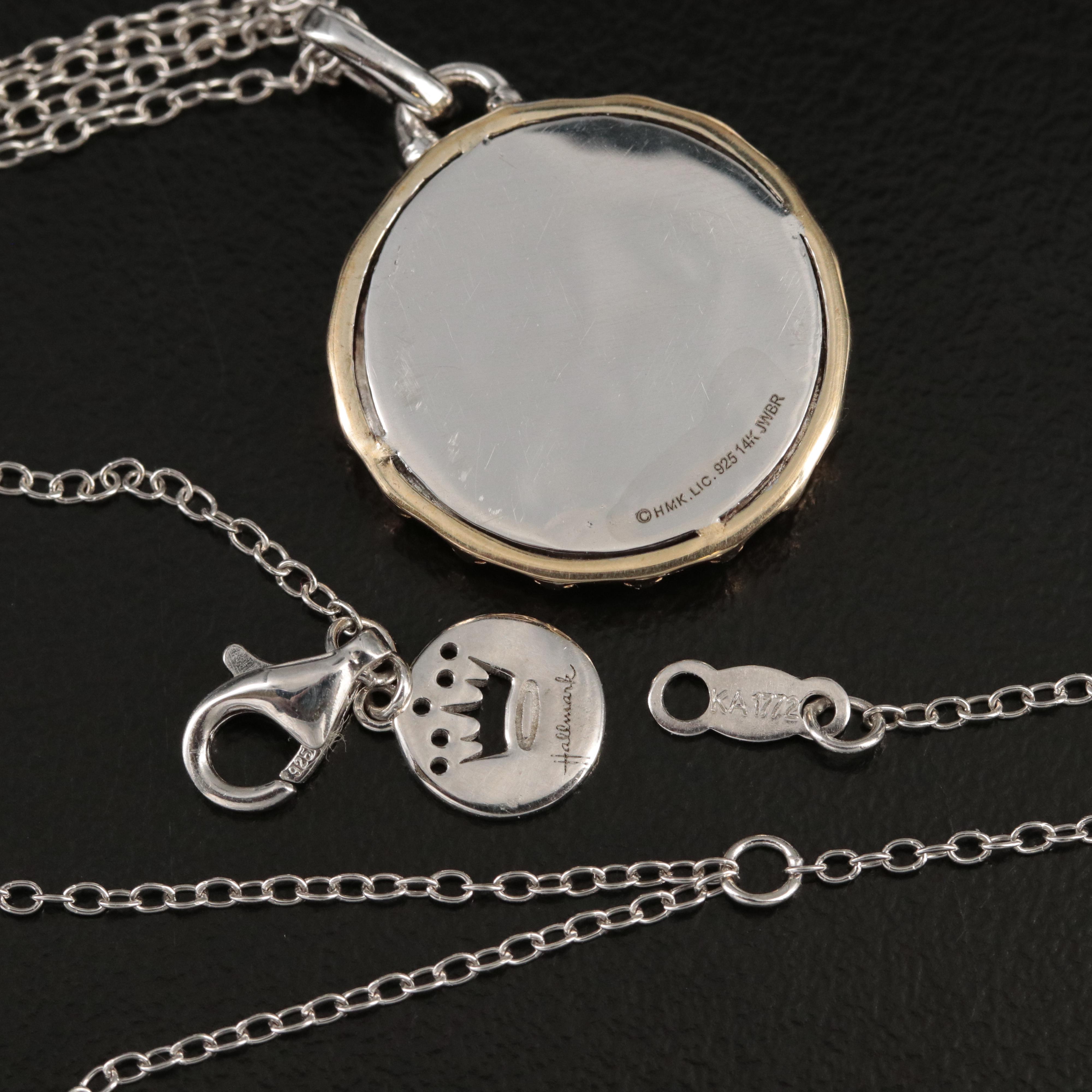 Hallmark Sterling Diamond Heart Pendant Necklace with 14K Accents