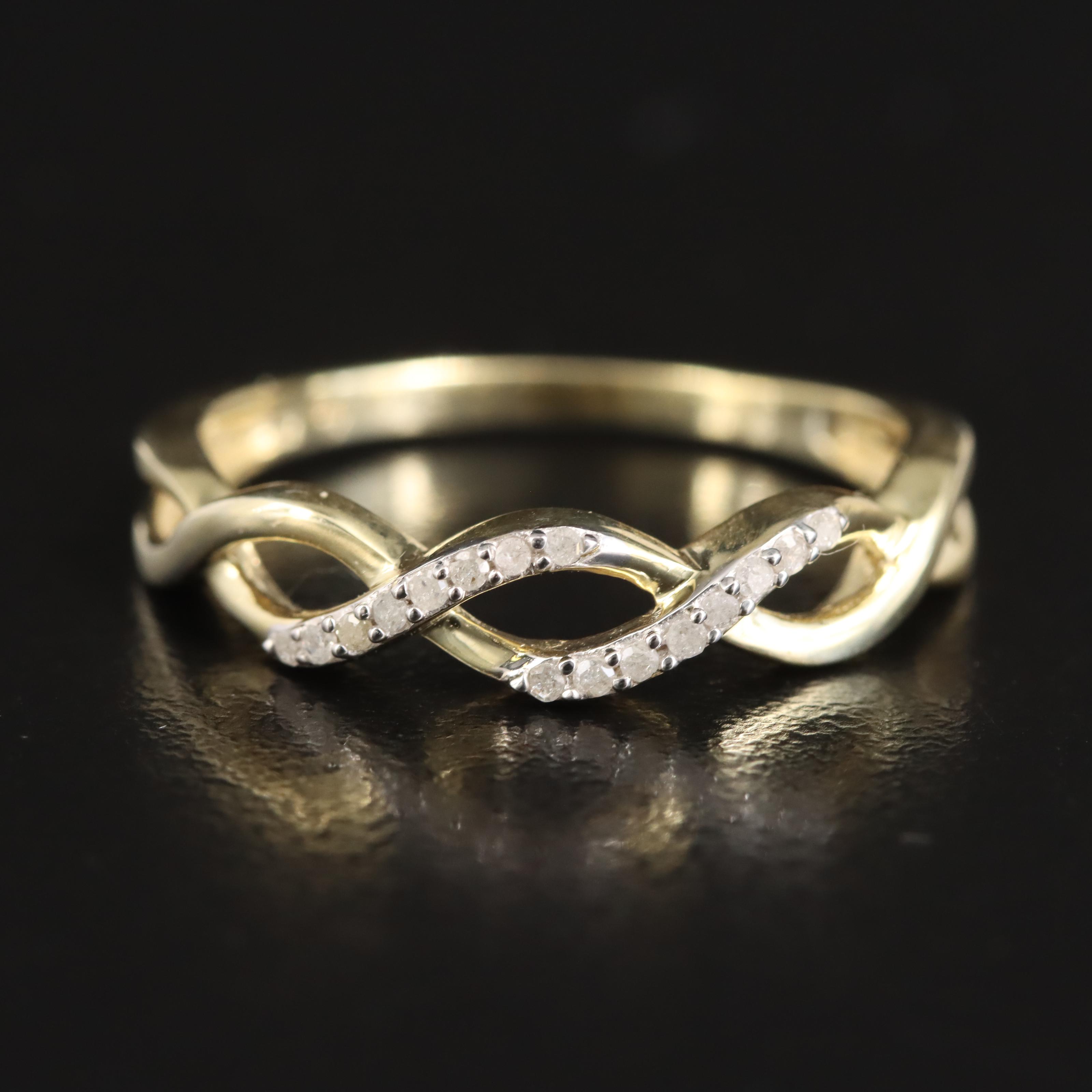 Sterling Diamond Braided Band