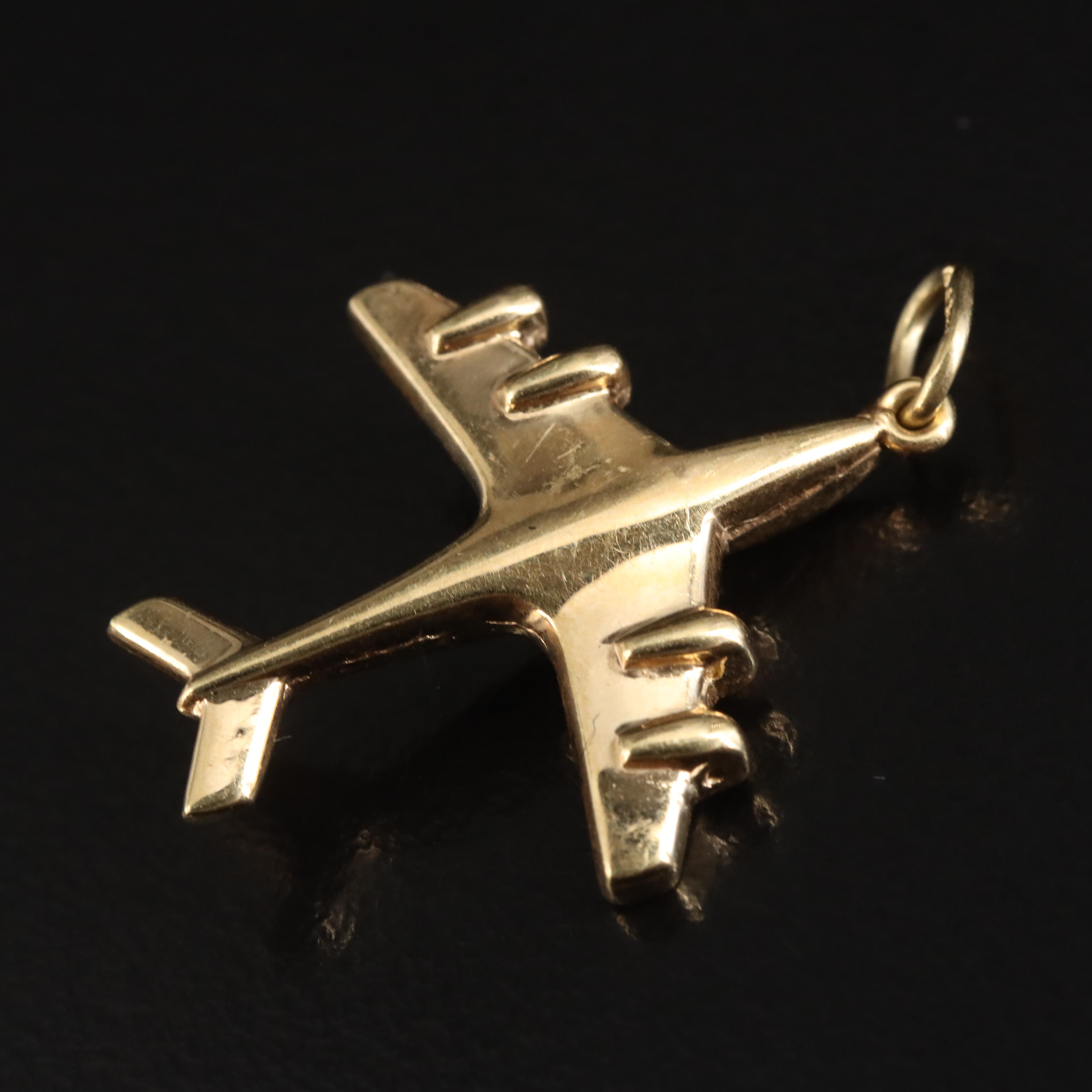 14K Airplane Charm