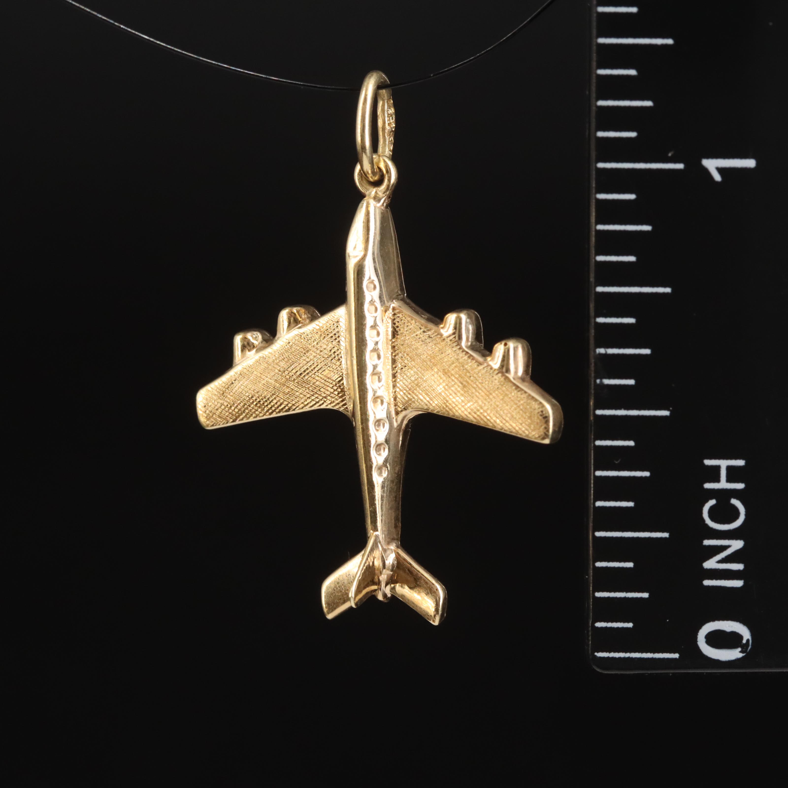 14K Airplane Charm
