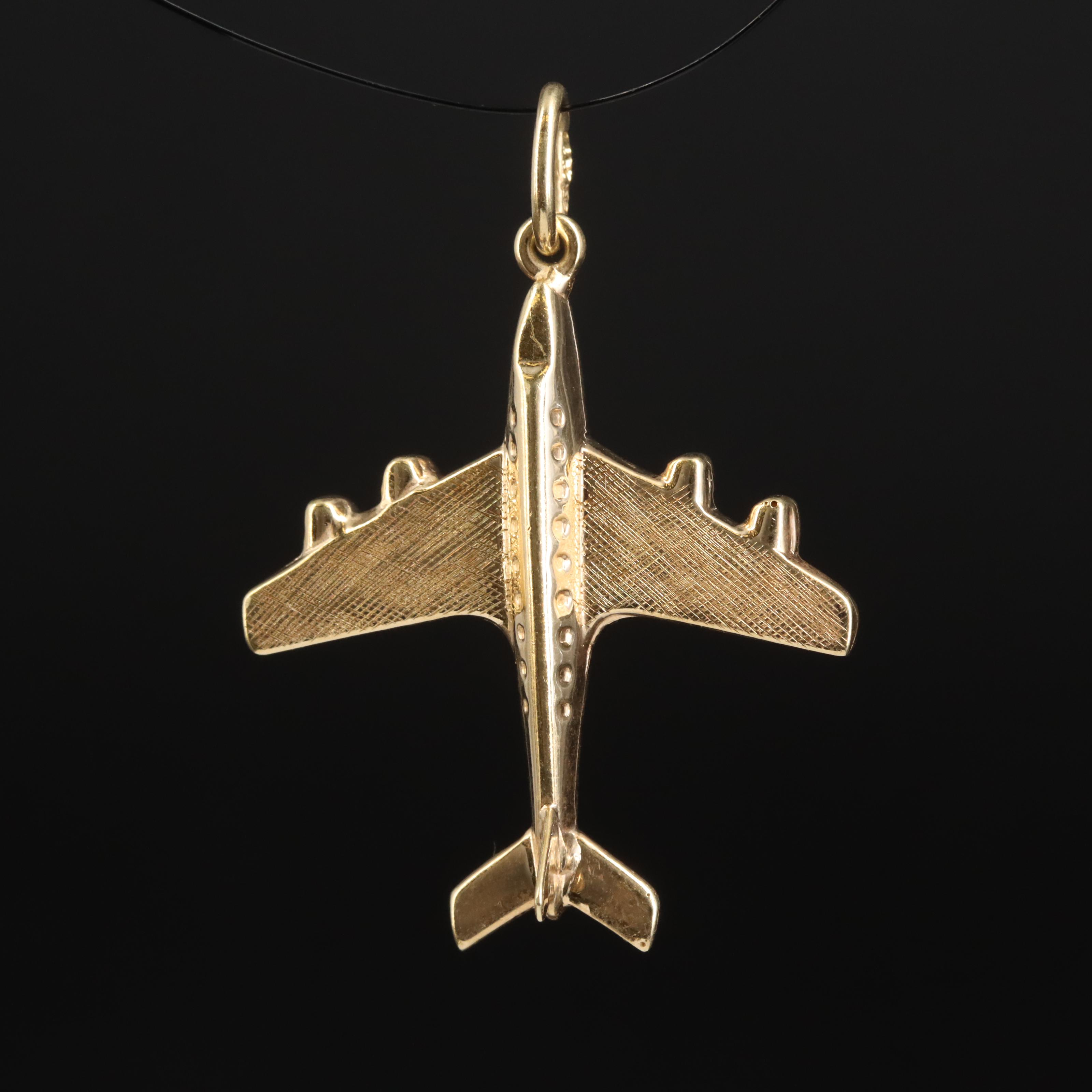 14K Airplane Charm