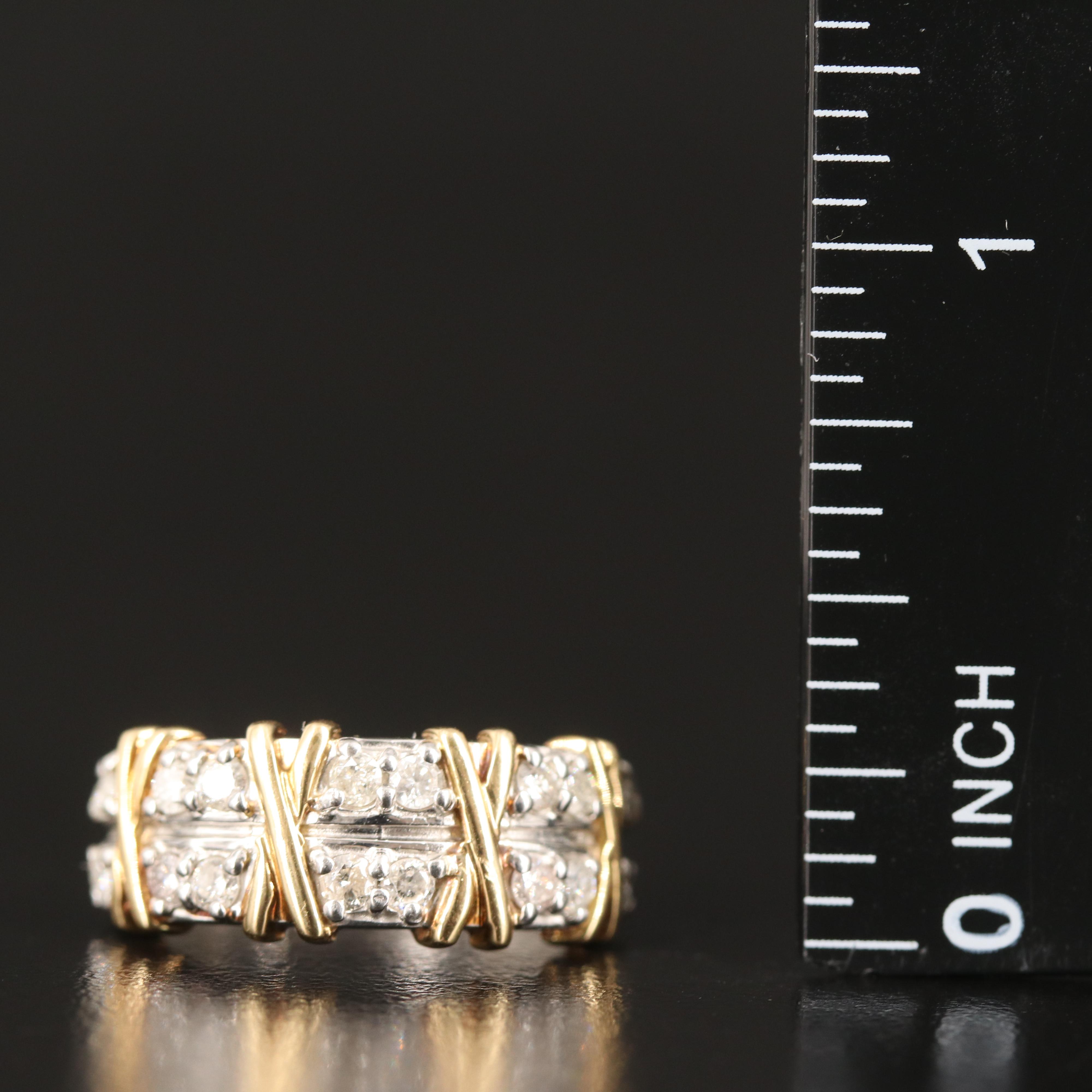 Platinum 0.45 CTW Diamond Ring with 18K Accents