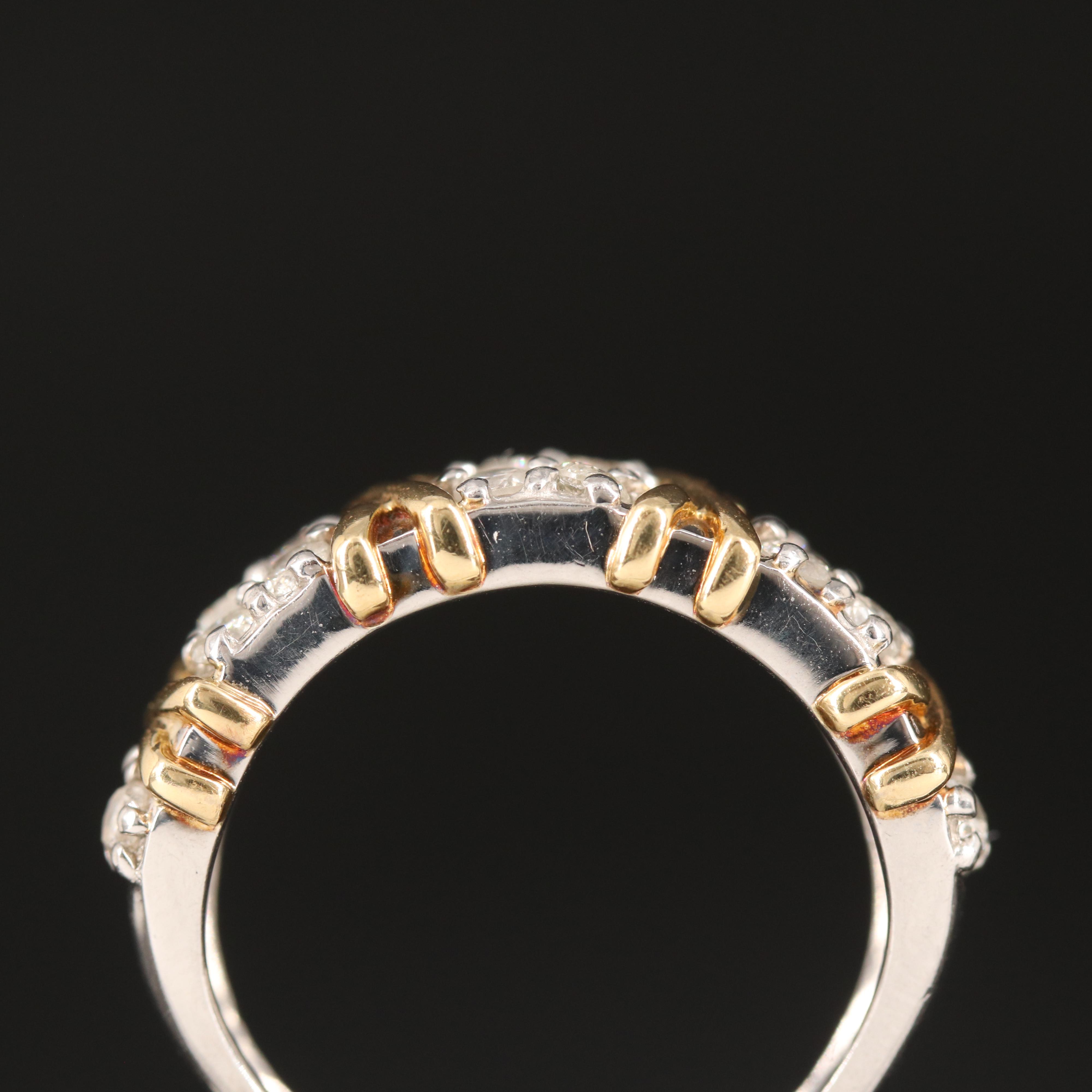 Platinum 0.45 CTW Diamond Ring with 18K Accents