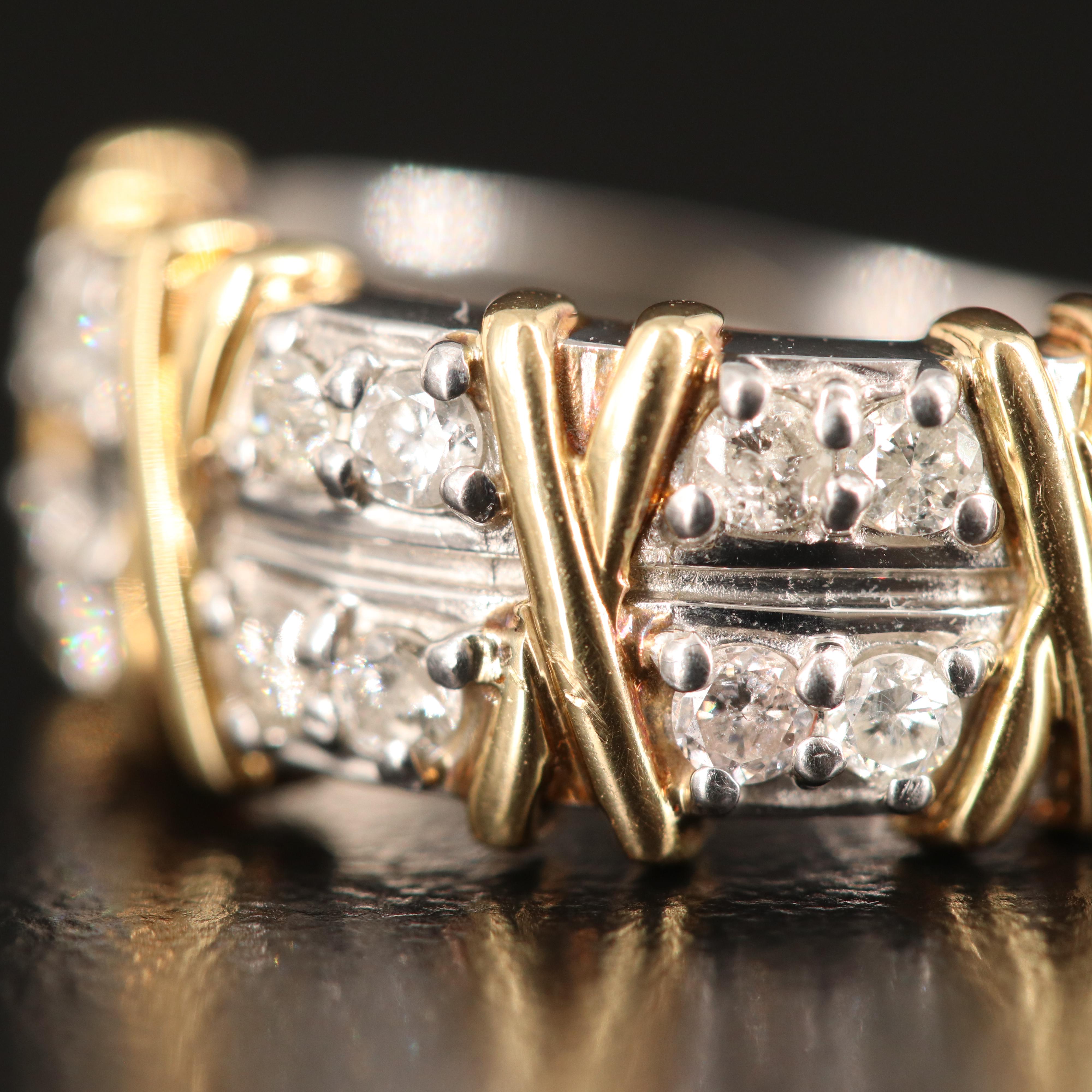 Platinum 0.45 CTW Diamond Ring with 18K Accents