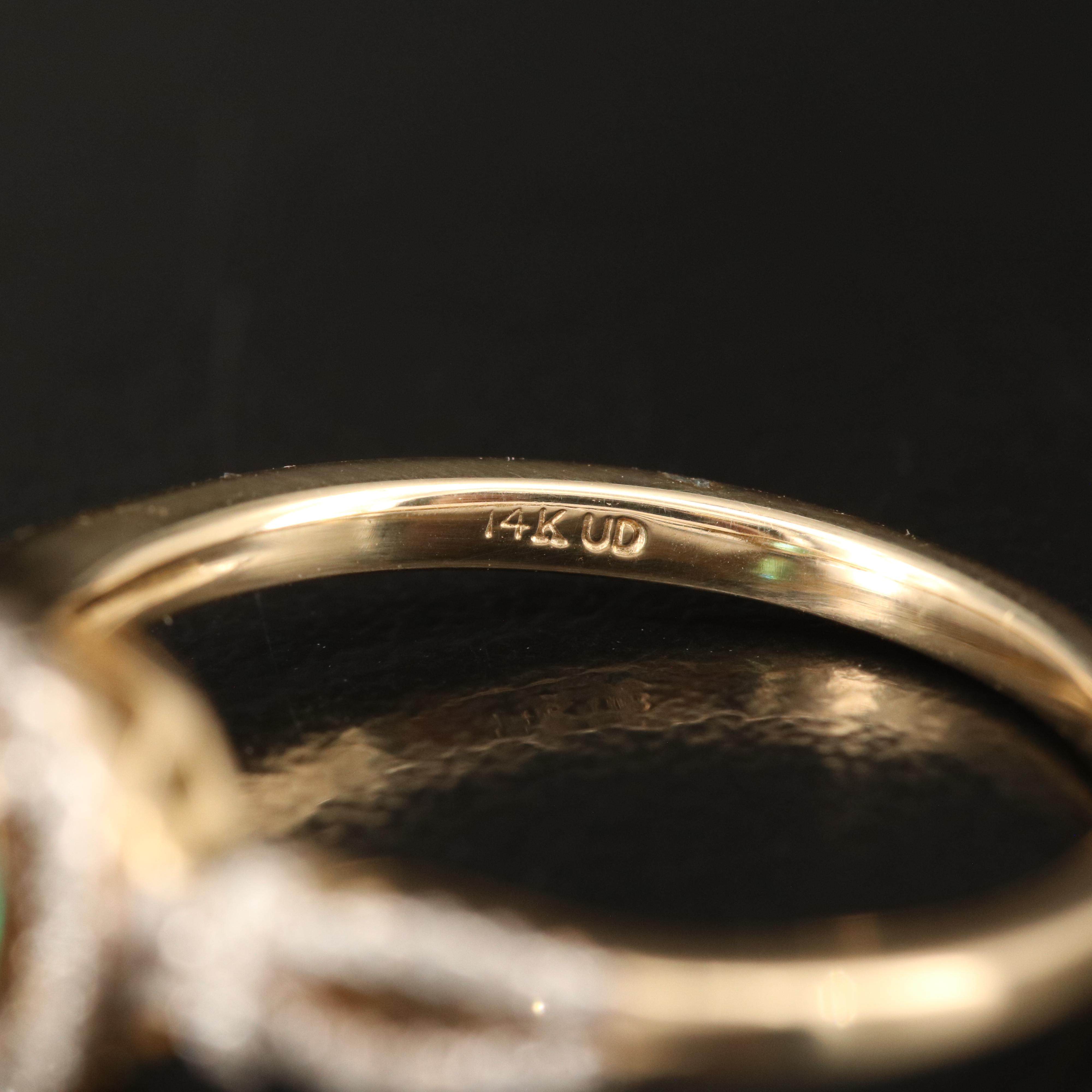 14K Emerald and Diamond Ring