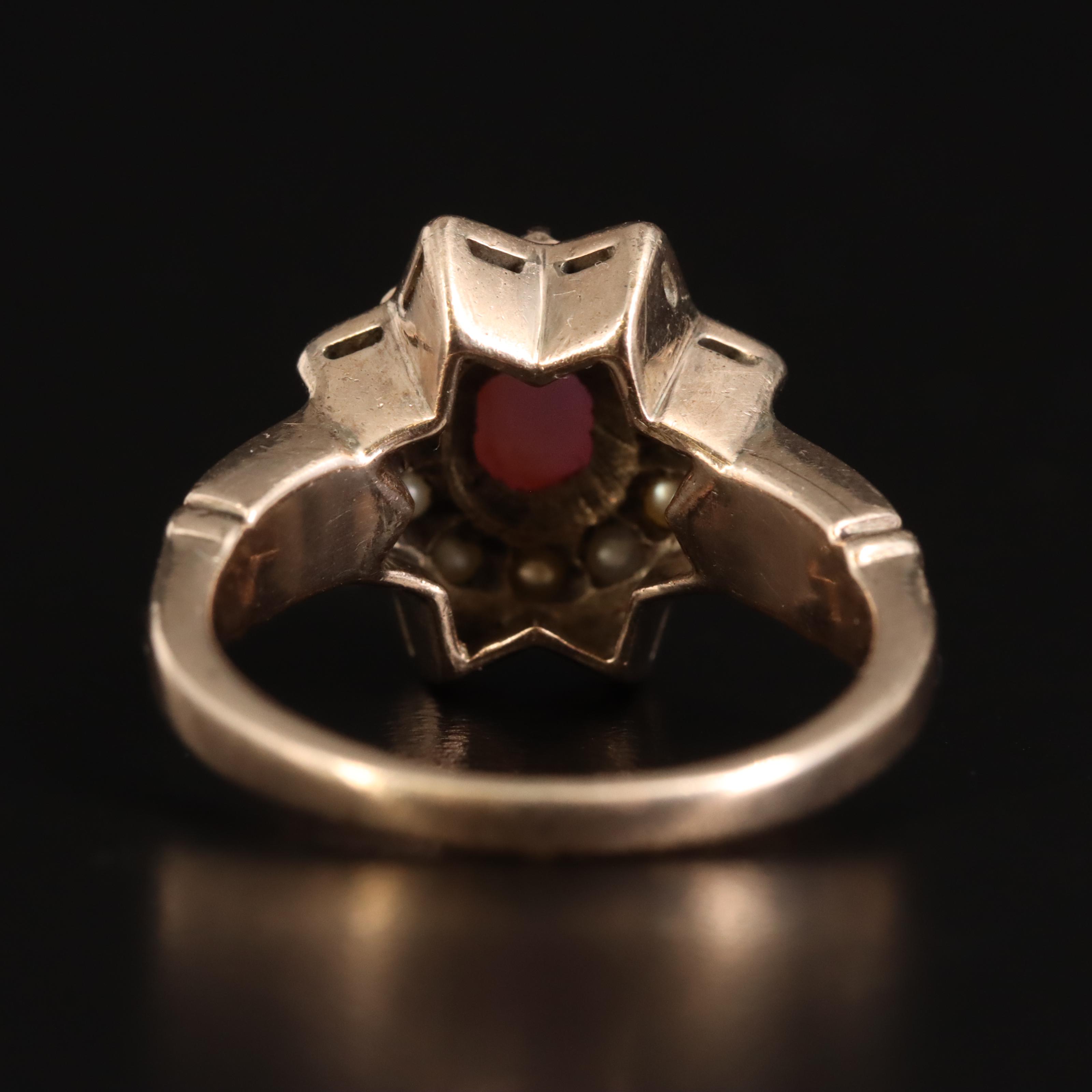 Antique 9K Gold Star Sapphire, Star Ruby and Seed Pearl Jewelry