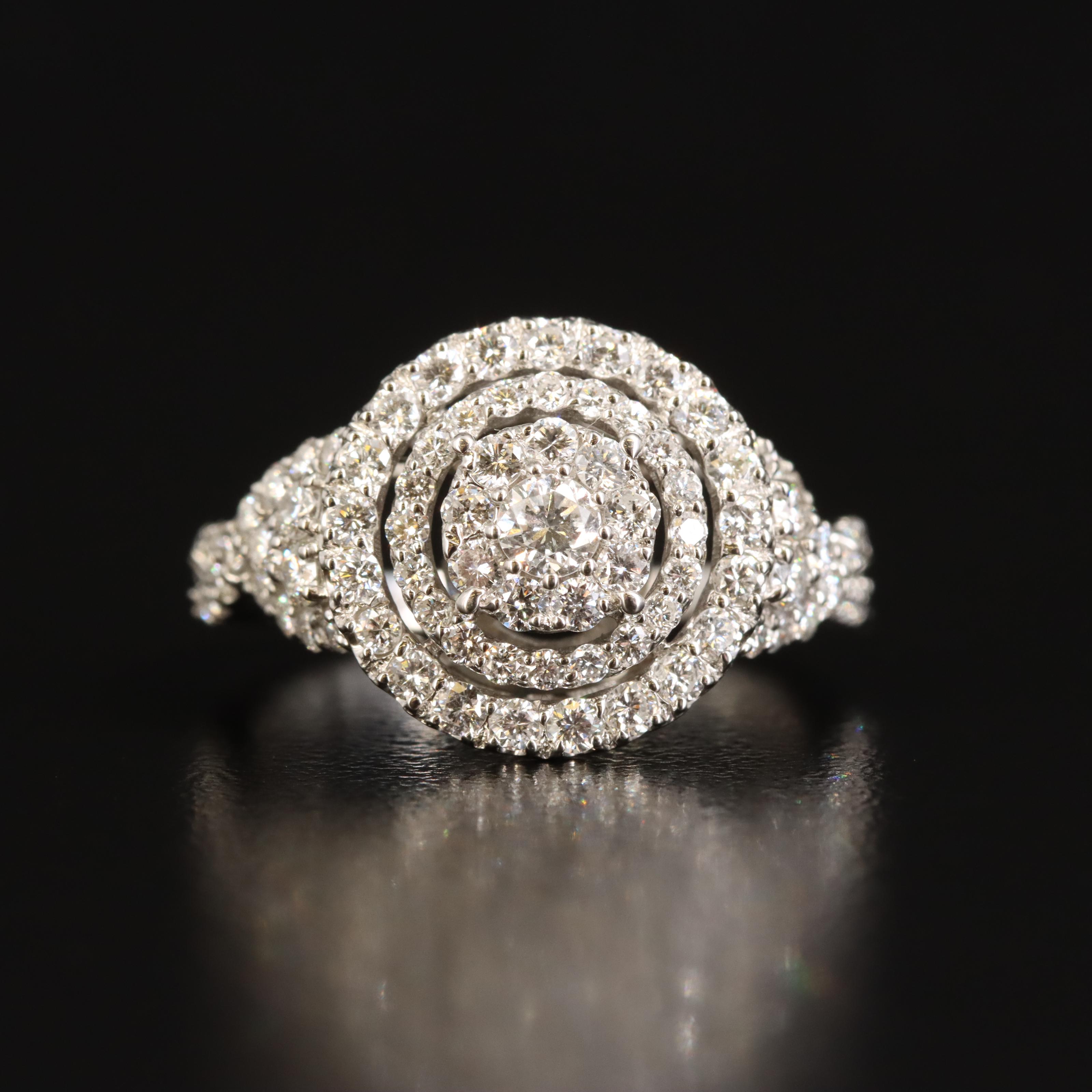 Platinum 1.15 CTW Diamond Multi-Halo Ring