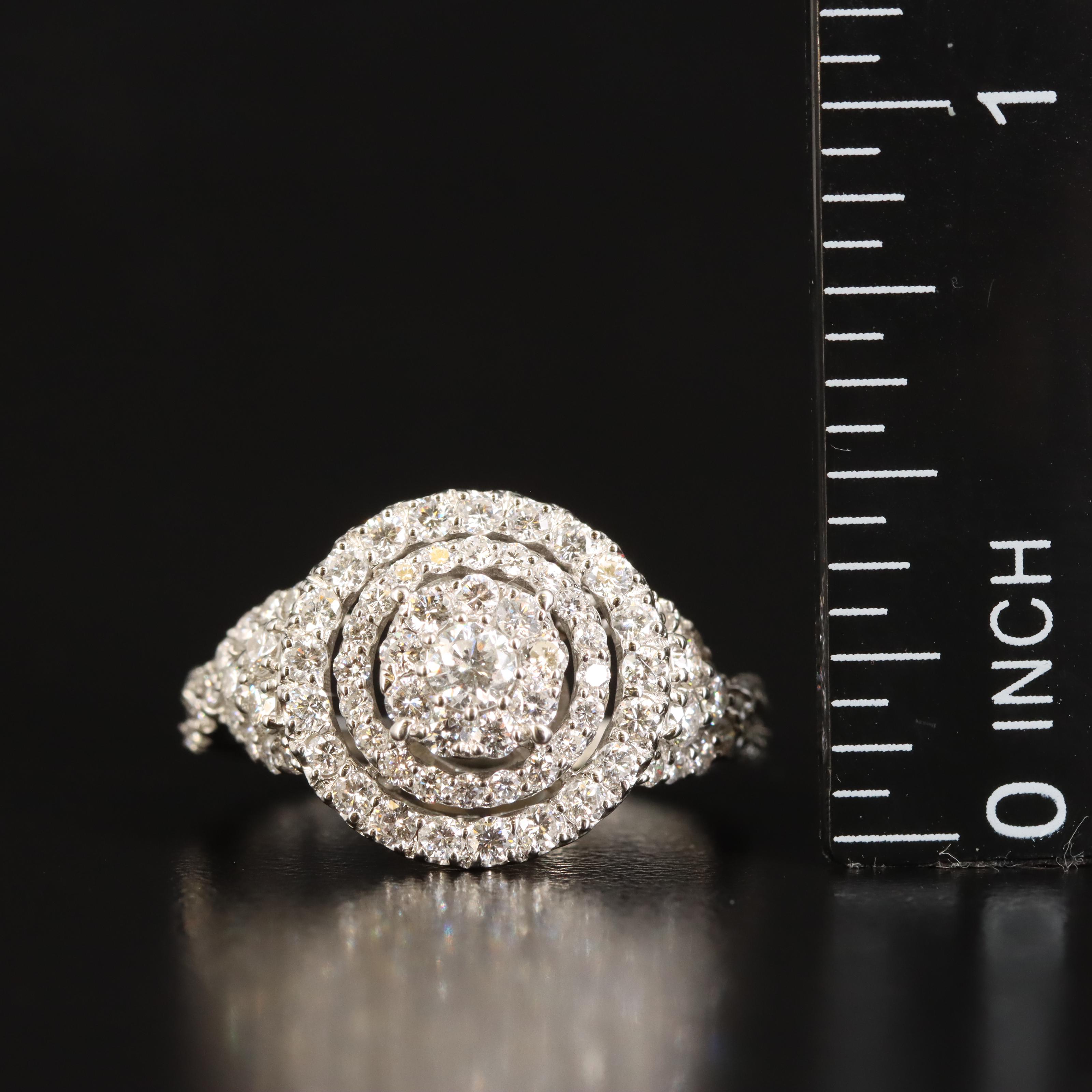 Platinum 1.15 CTW Diamond Multi-Halo Ring