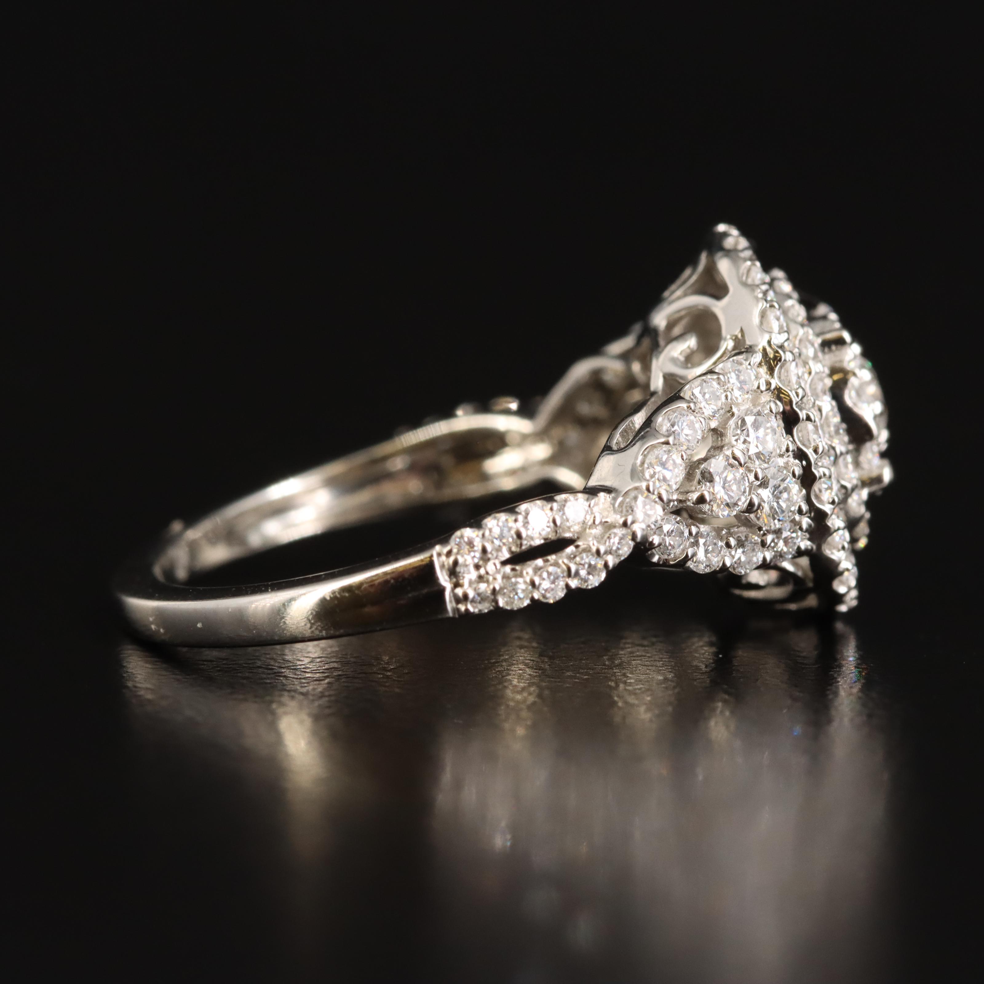 Platinum 1.15 CTW Diamond Multi-Halo Ring