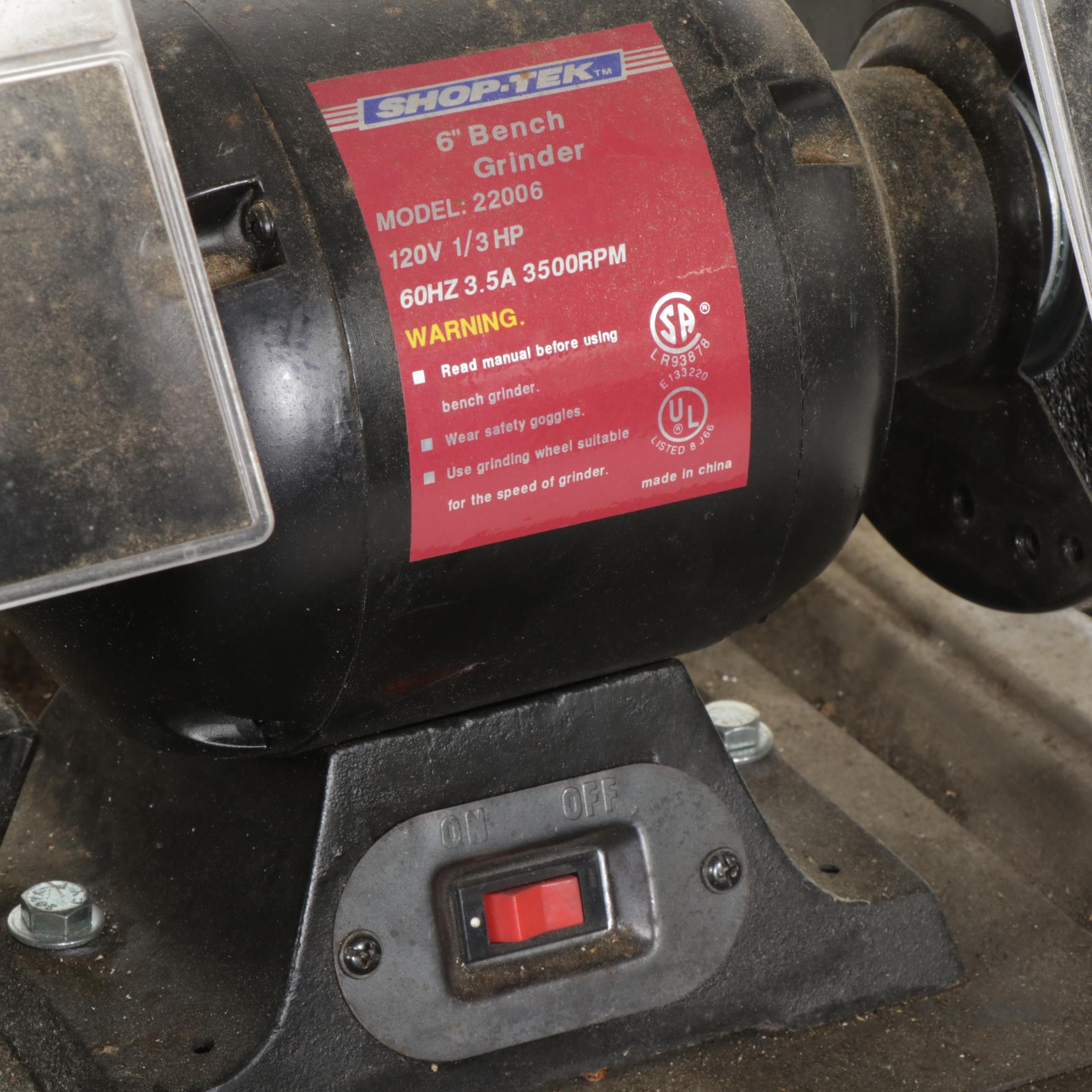 Shop-Tek 6" Bench Grinder on Stand