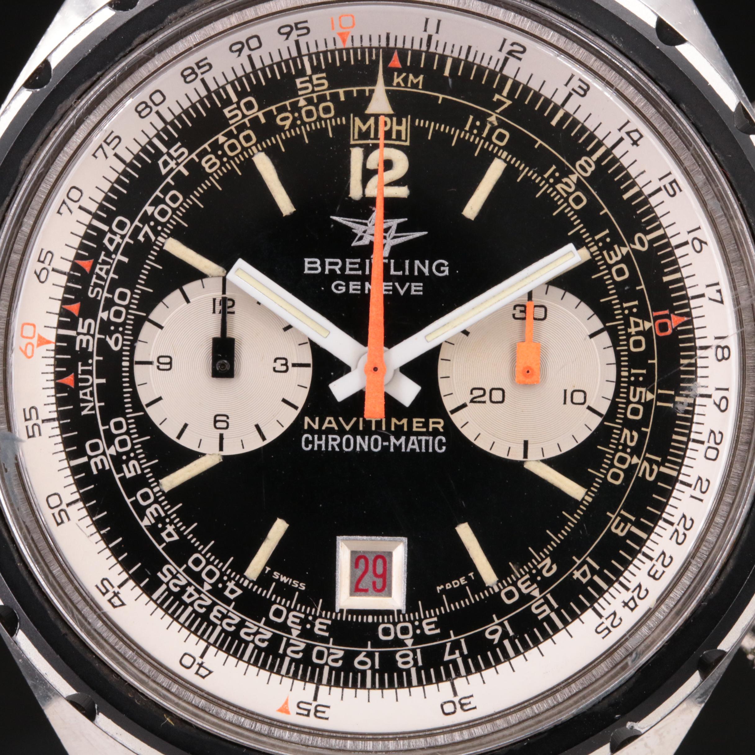 Breitling Navitimer Chrono-Matic Vintage Stainless Steel Watch