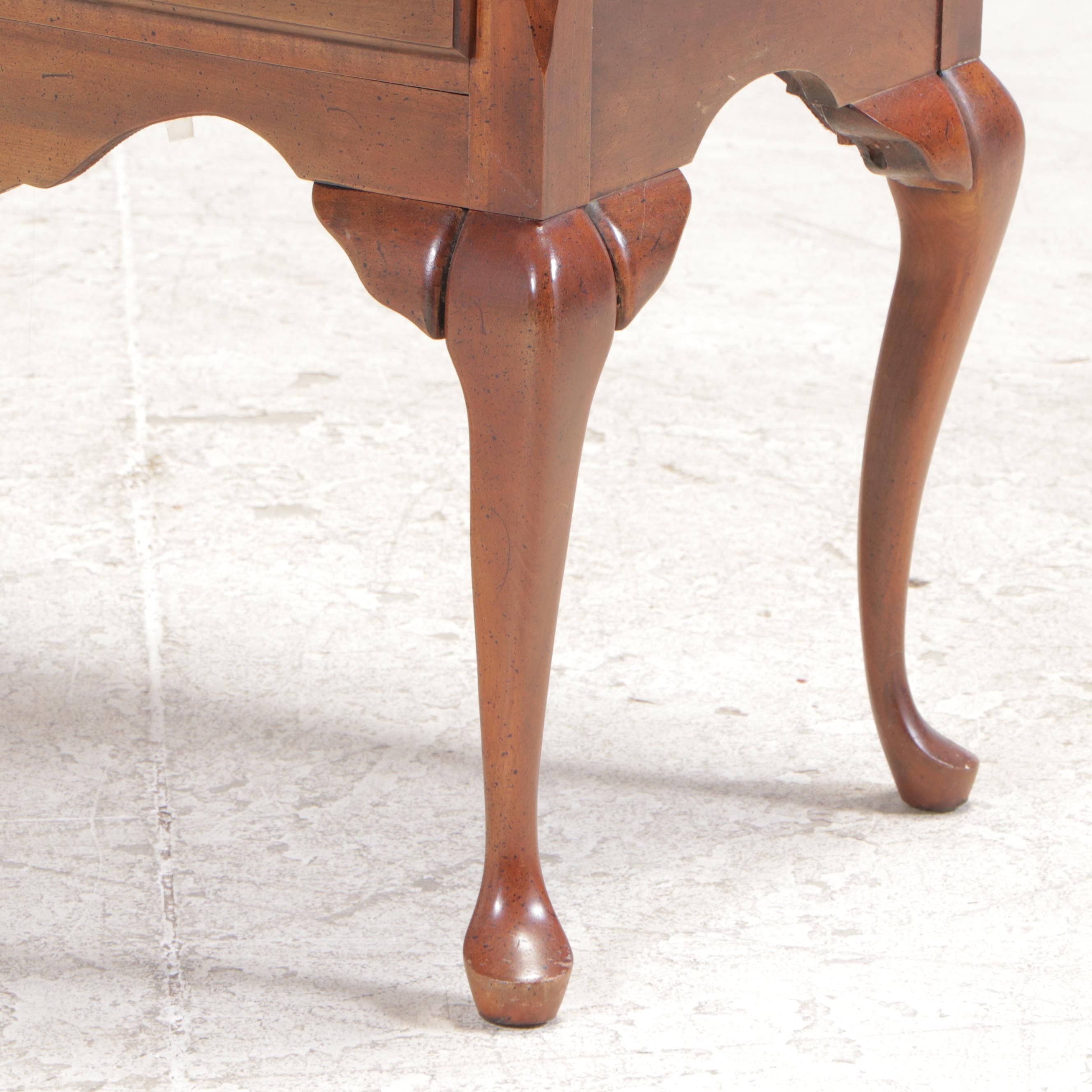 Queen Anne Style Cherrywood Lowboy, Late 20th Century