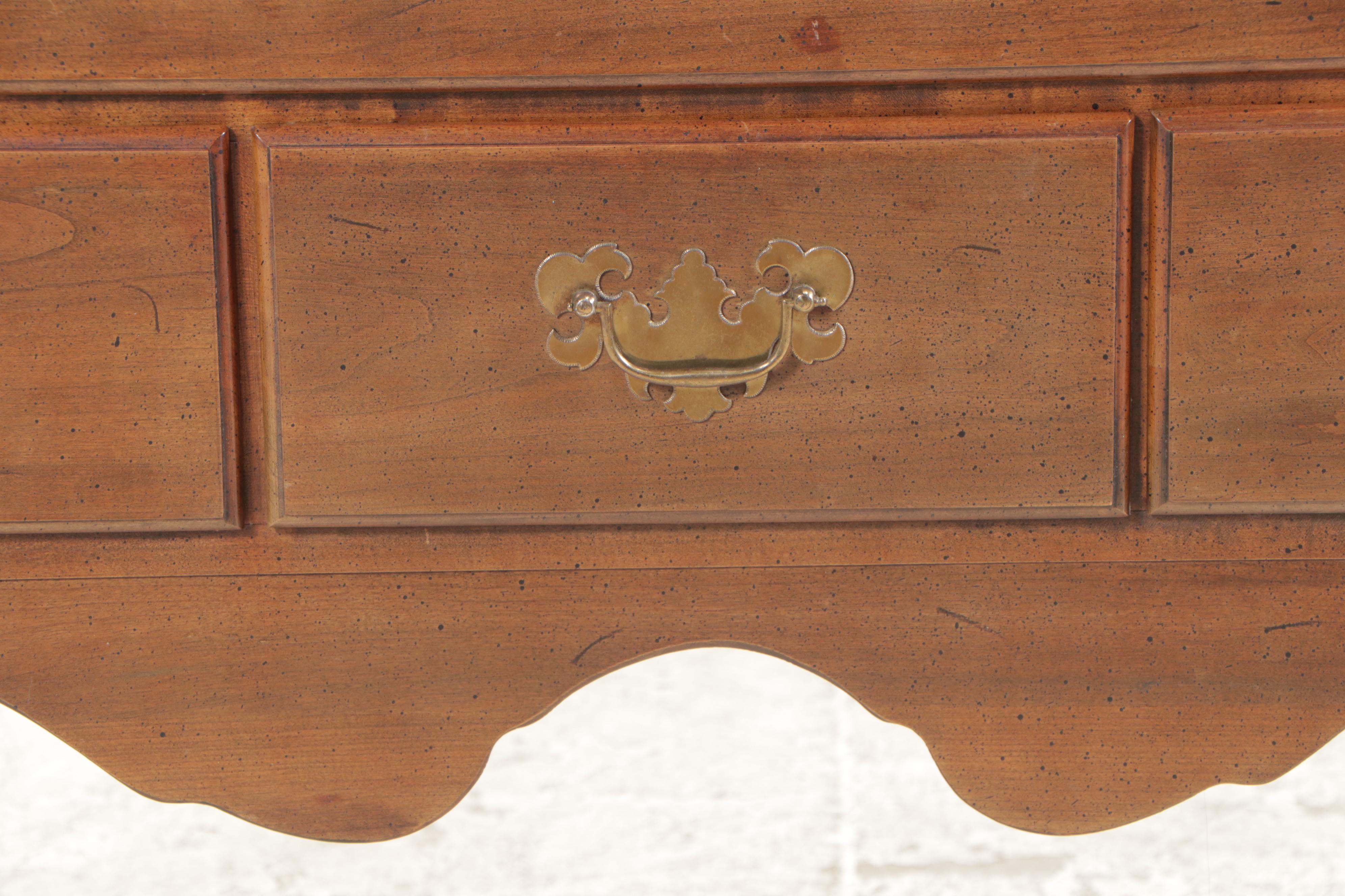 Queen Anne Style Cherrywood Lowboy, Late 20th Century