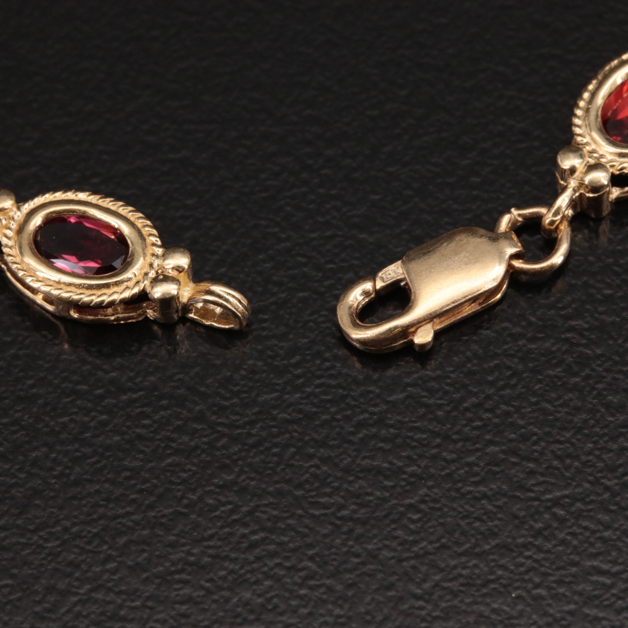 14K Citrine, Peridot, Garnet. Topaz and Amethyst Bracelet