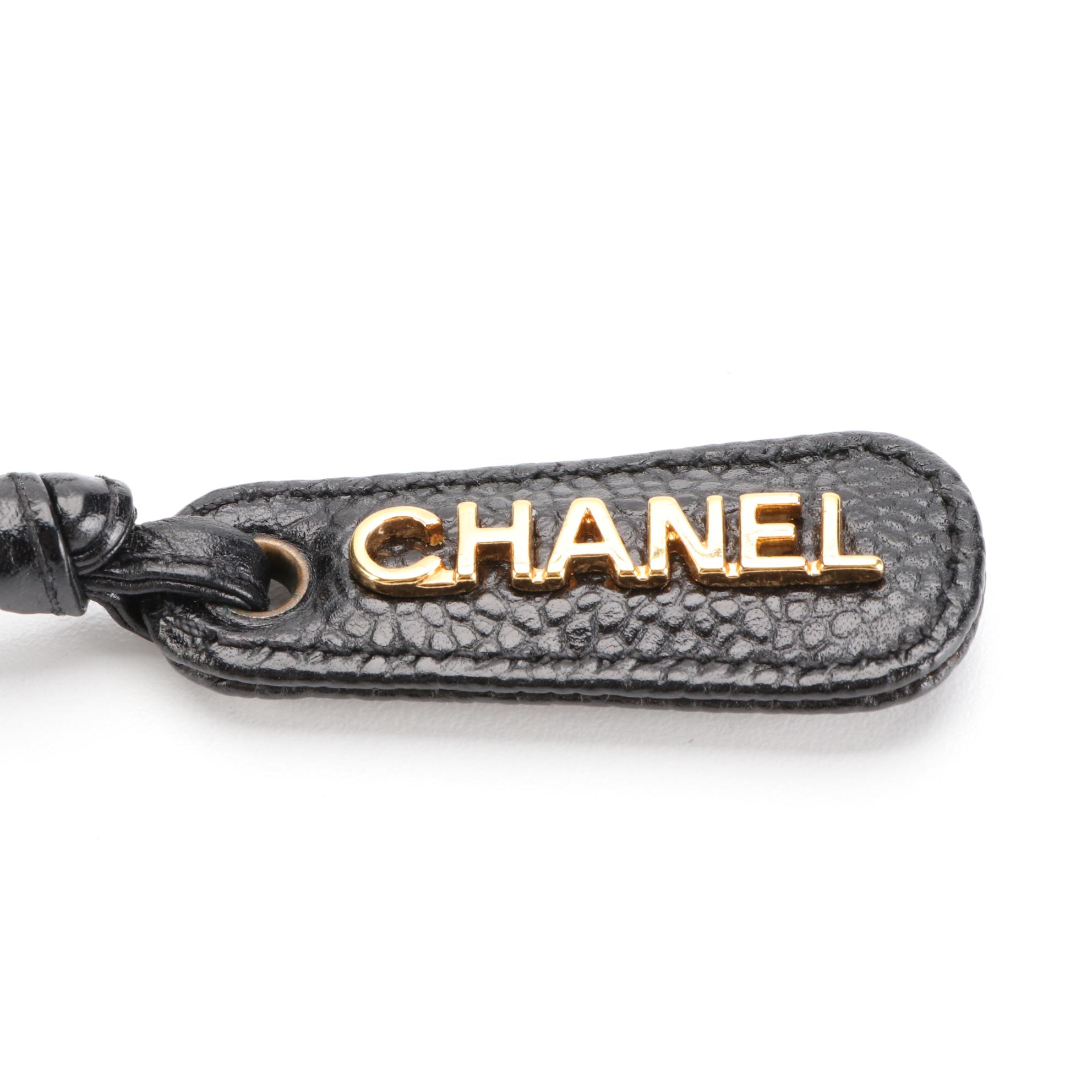 Chanel Triple CC Medium Shoulder Bag in Black Caviar Leather