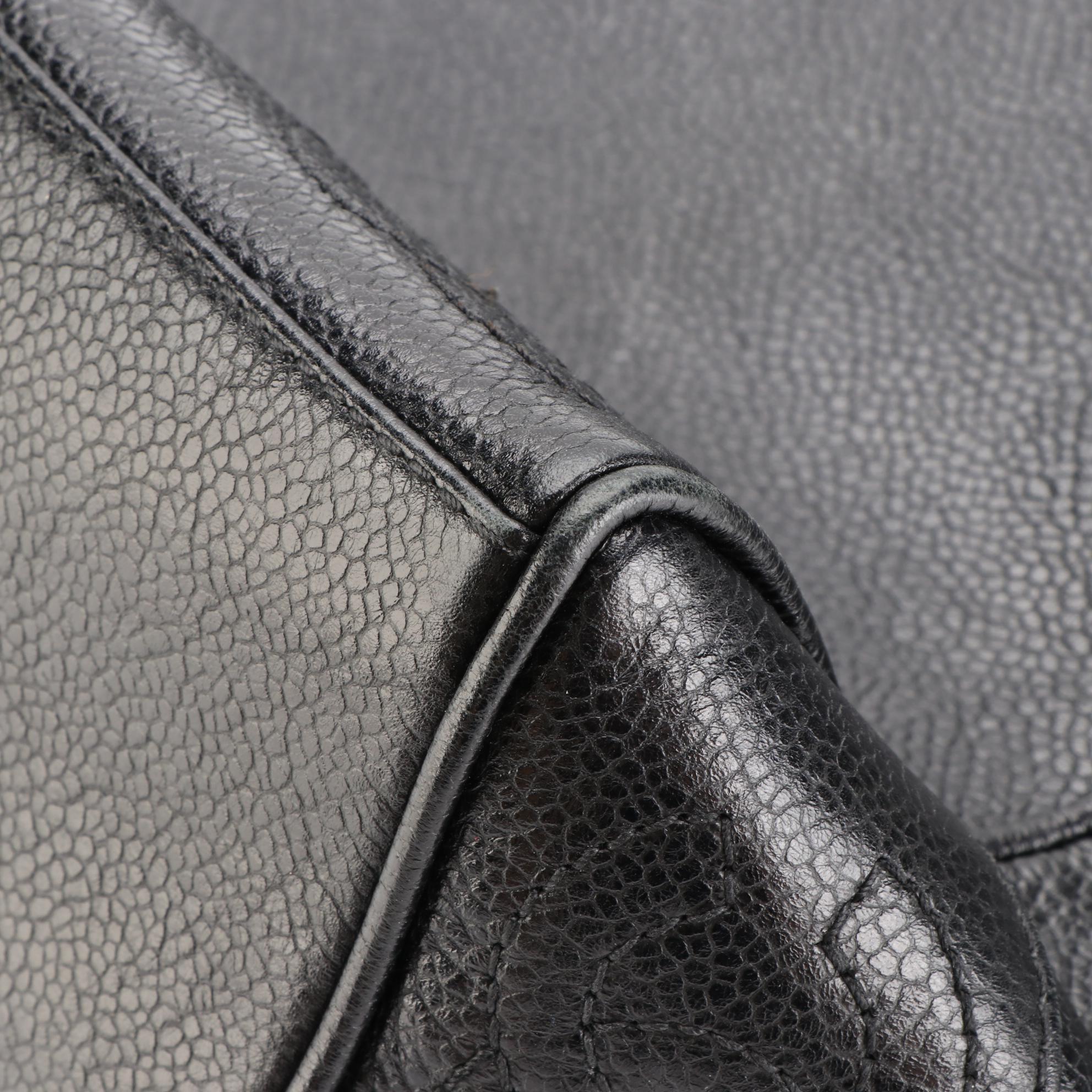 Chanel Triple CC Medium Shoulder Bag in Black Caviar Leather