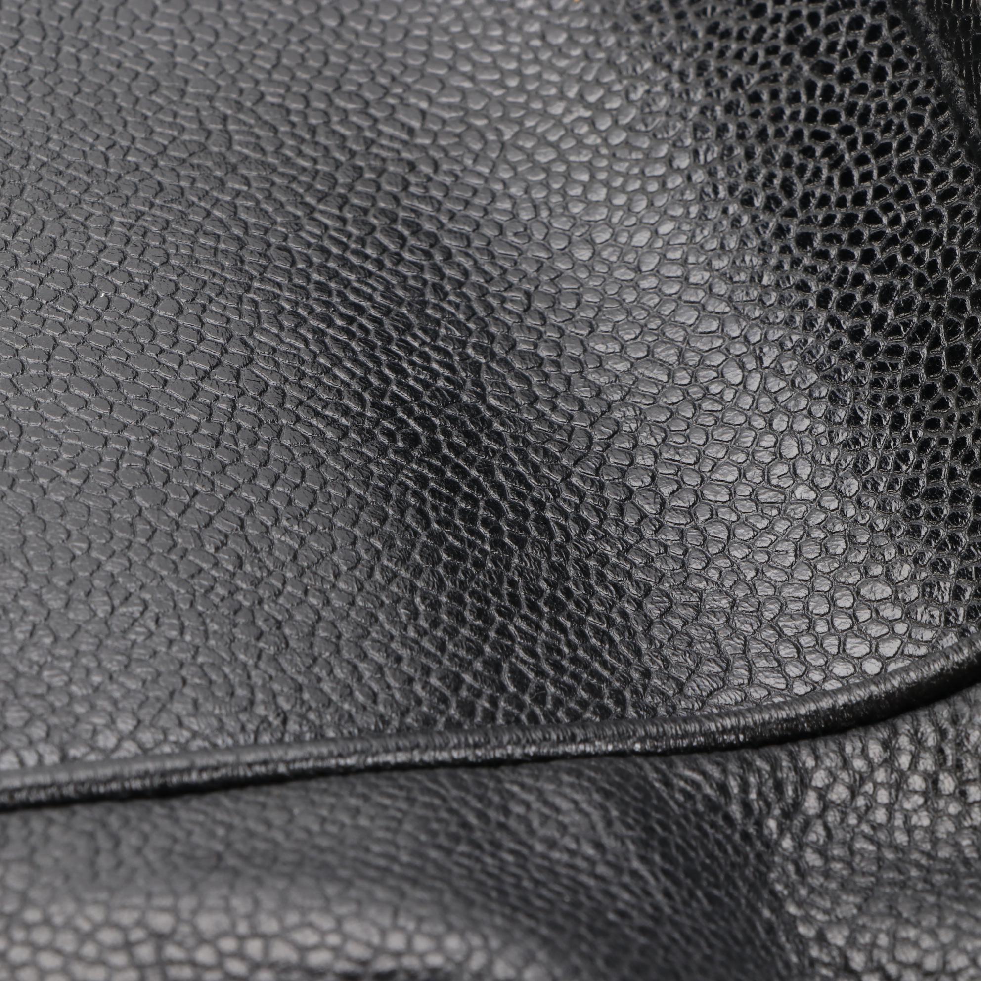 Chanel Triple CC Medium Shoulder Bag in Black Caviar Leather