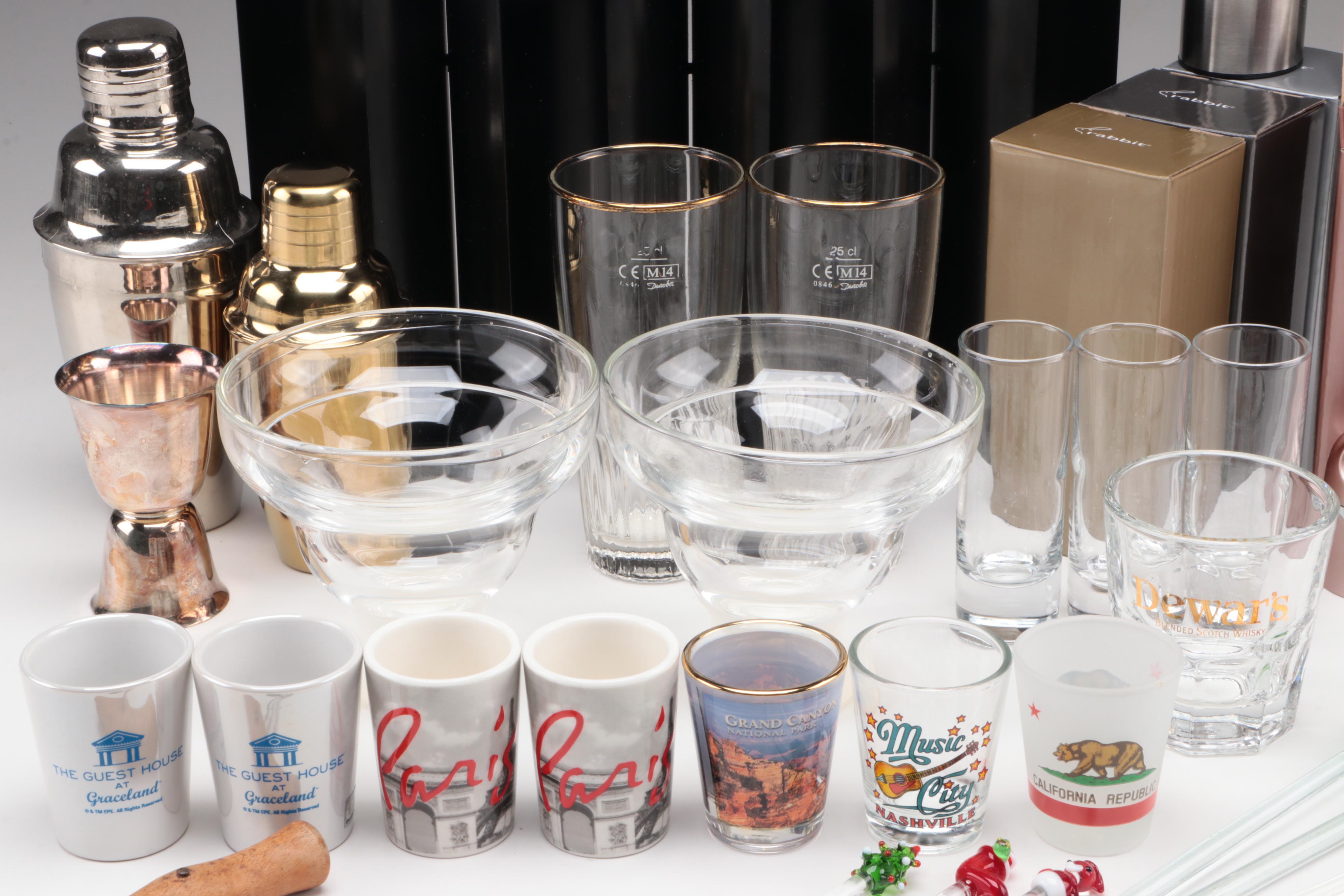 Wine Rack, Tumblers, Shakers, Shot Glasses and More Bar Tools and Accessories