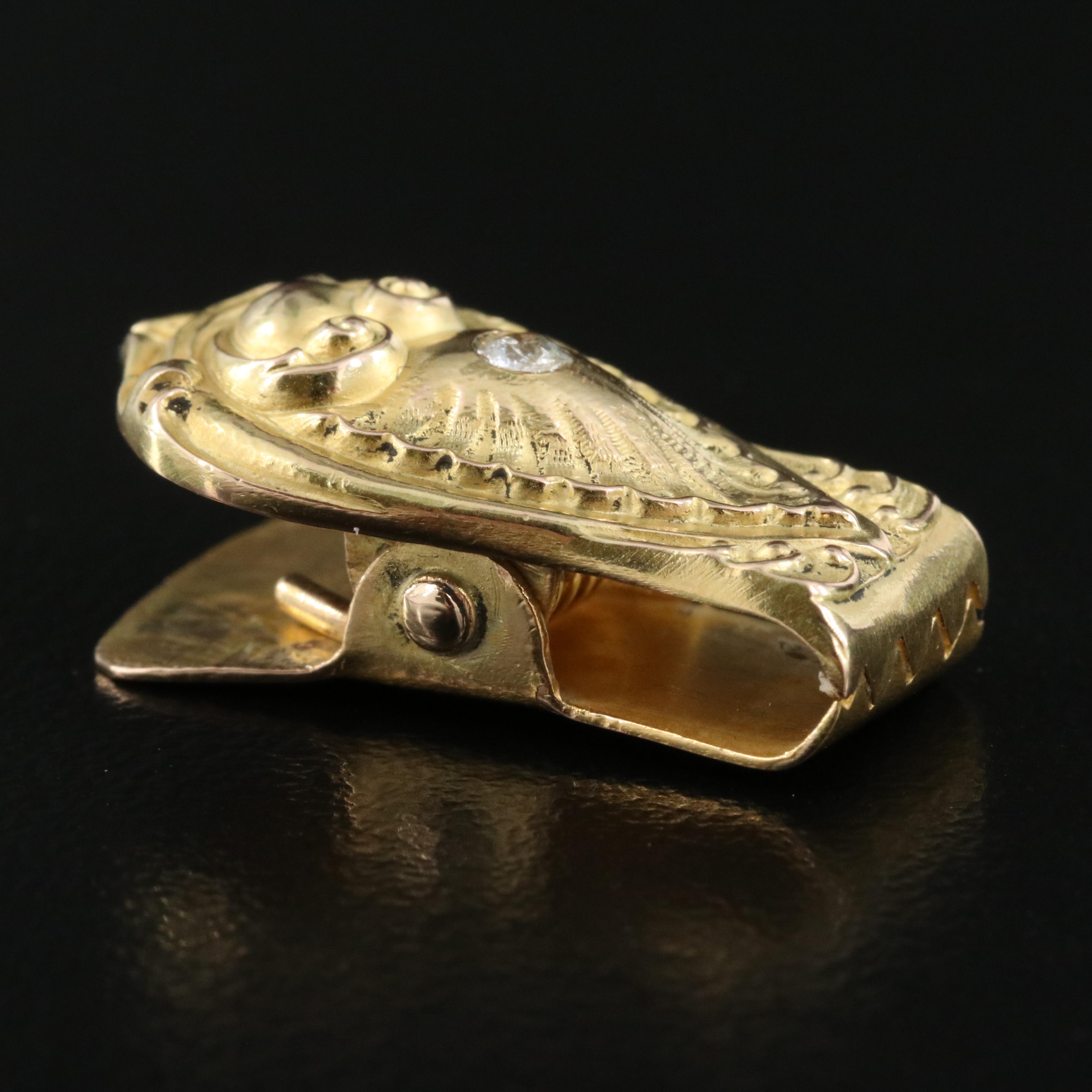 Vintage 14K 0.05 CT Diamond Chain Shortener