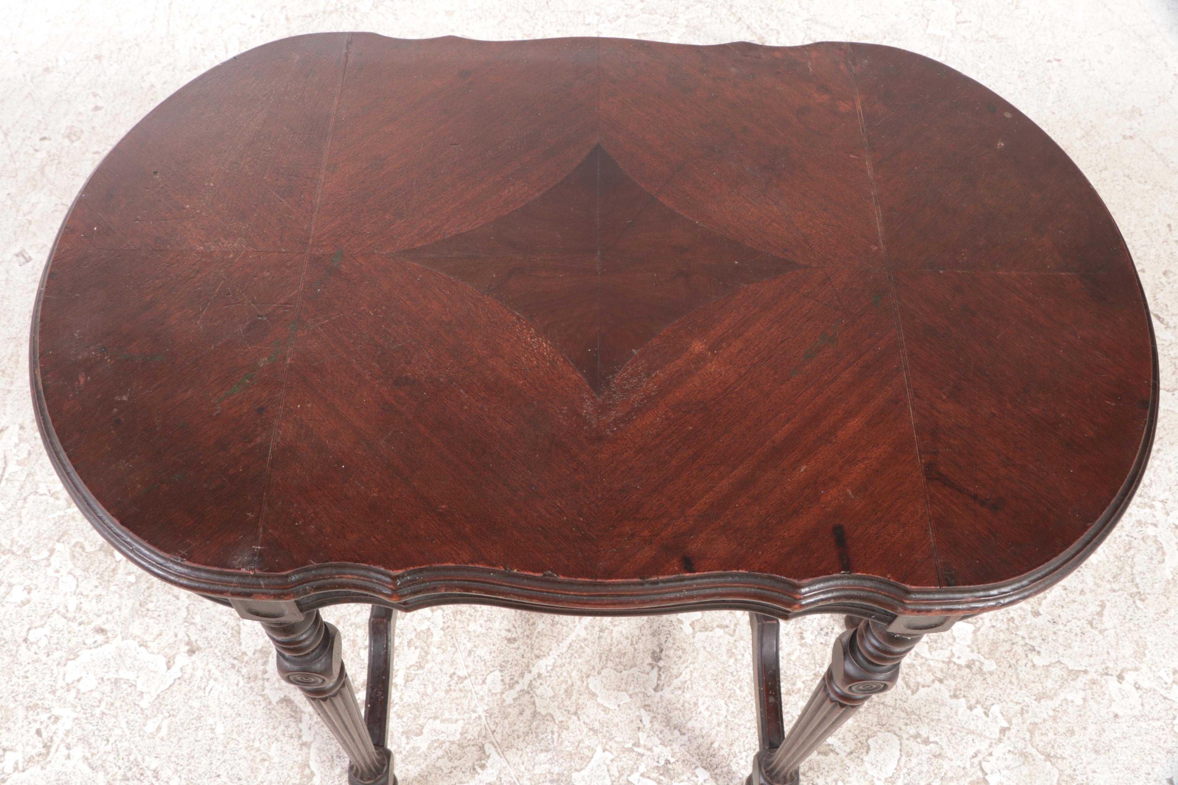 Neoclassical Style Walnut Side Table, circa 1930