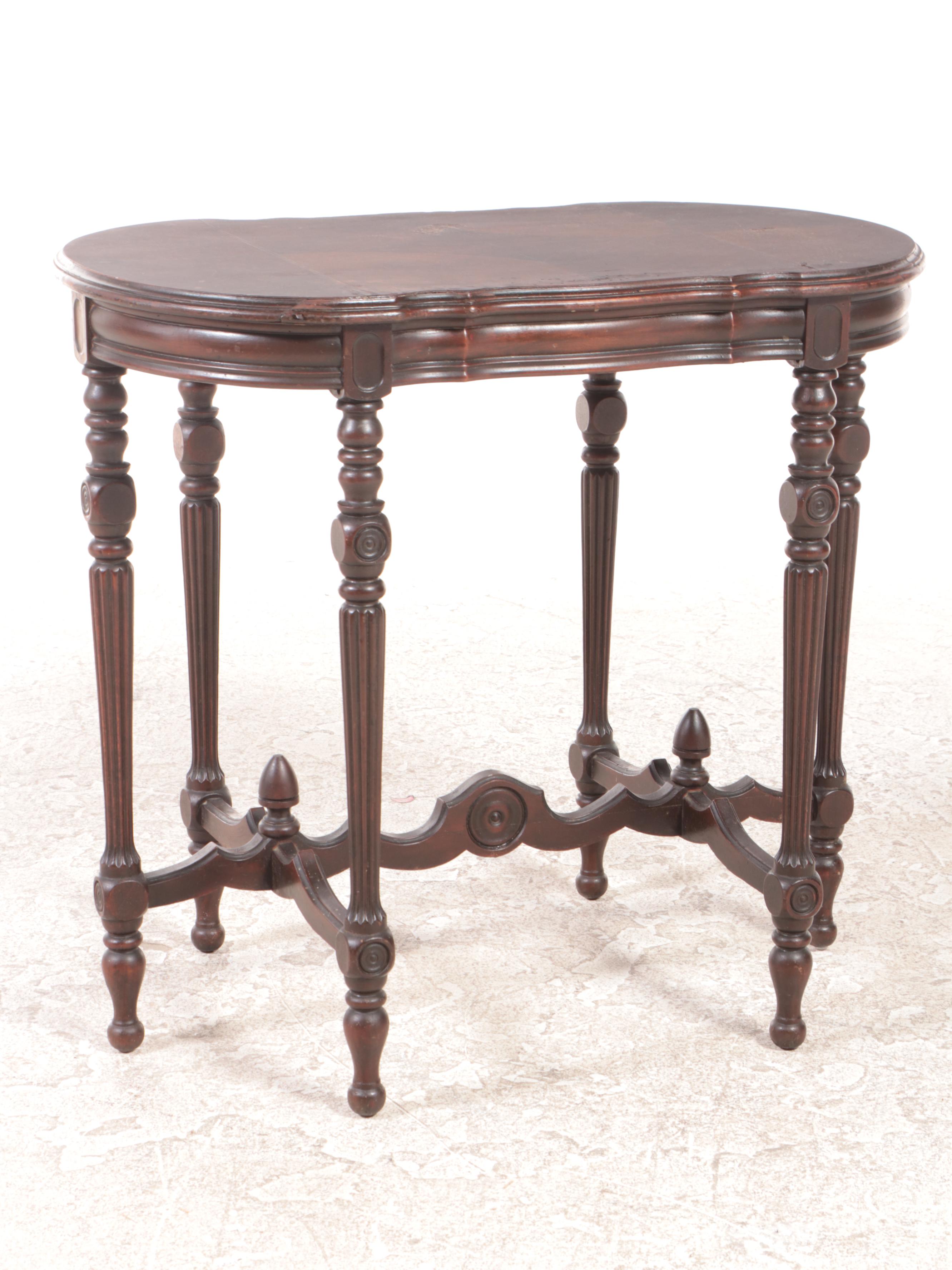 Neoclassical Style Walnut Side Table, circa 1930