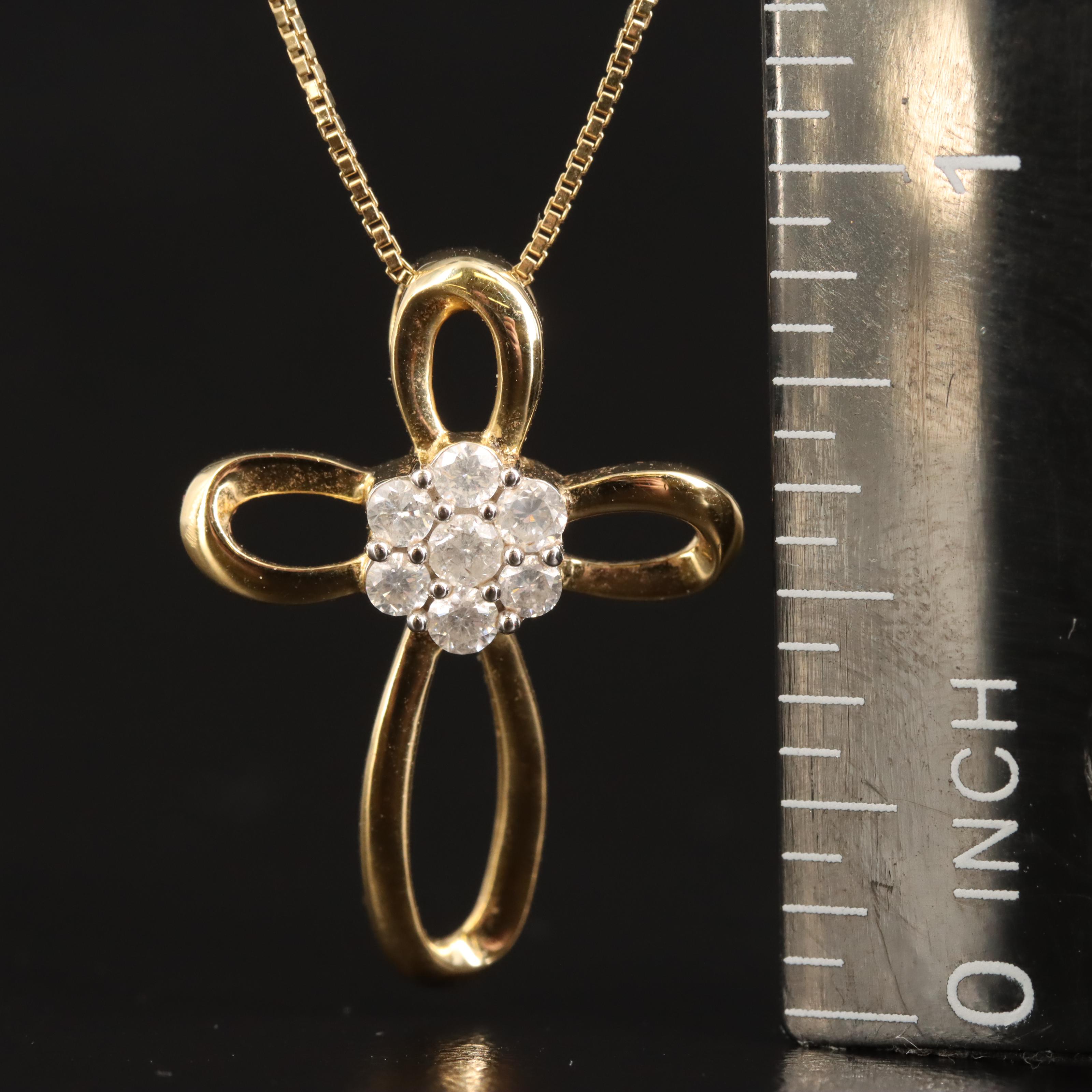 Sterling Diamond Cross Necklace