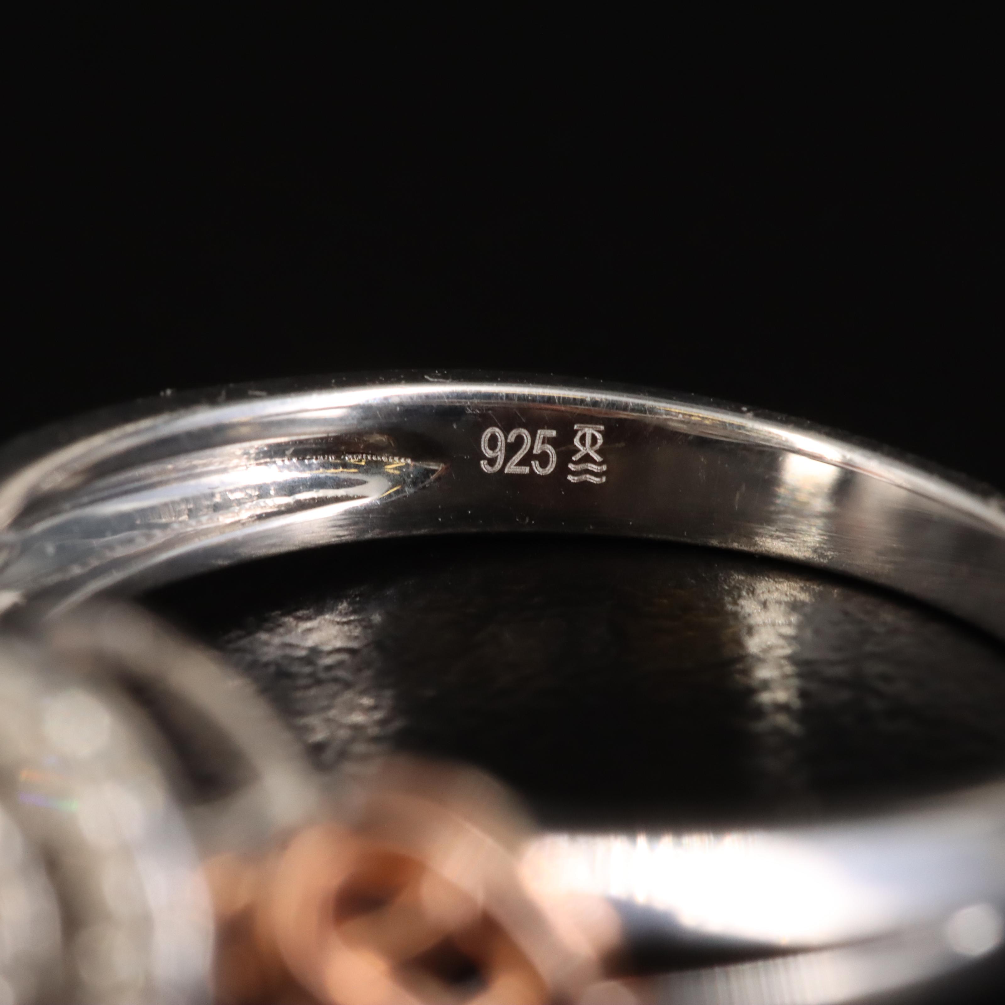 Sterling Diamond Ring with Heart Details