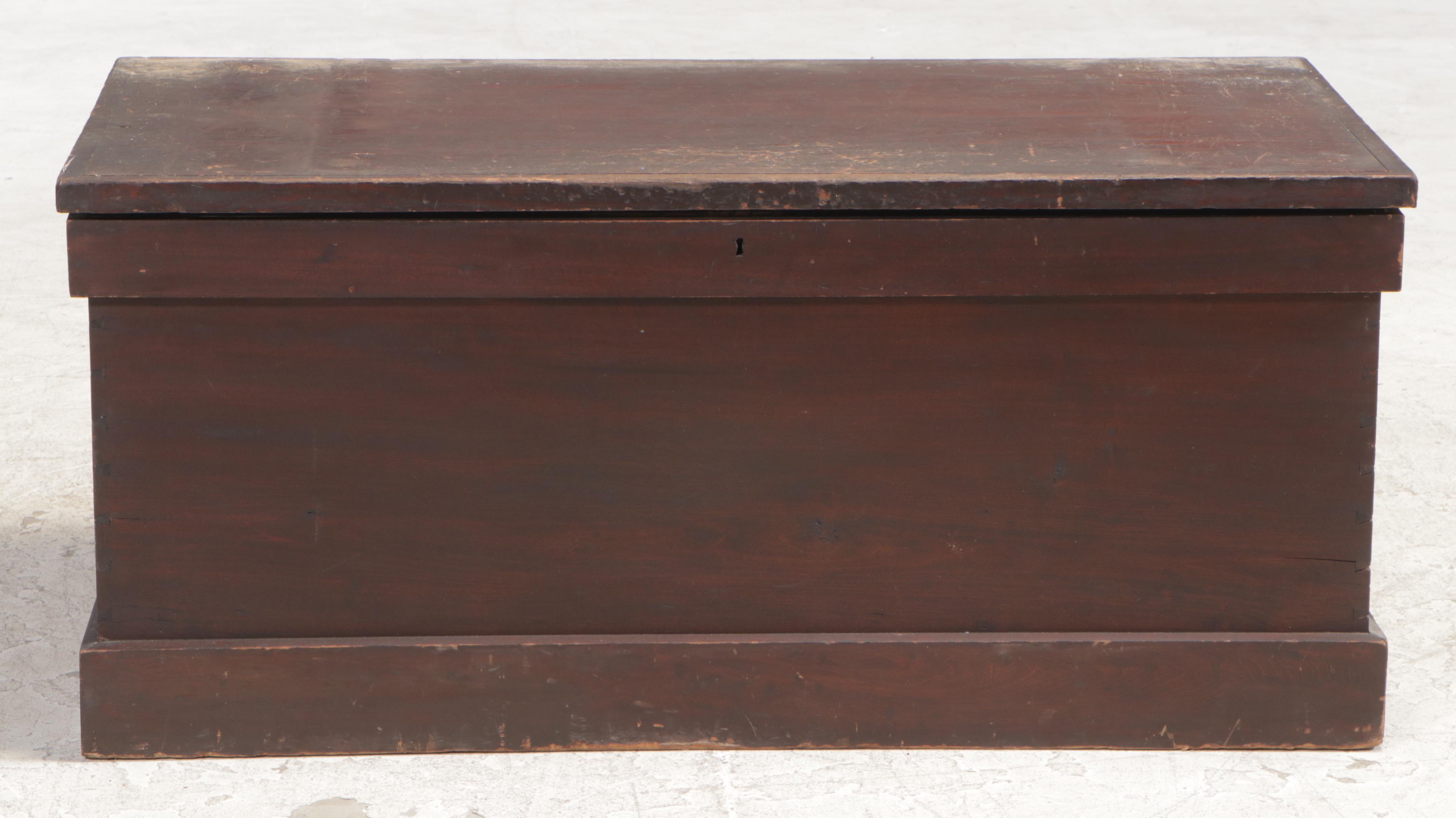 American Primitive Pine and Poplar Lift-Lid Chest, Late 19th/Early 20th Century