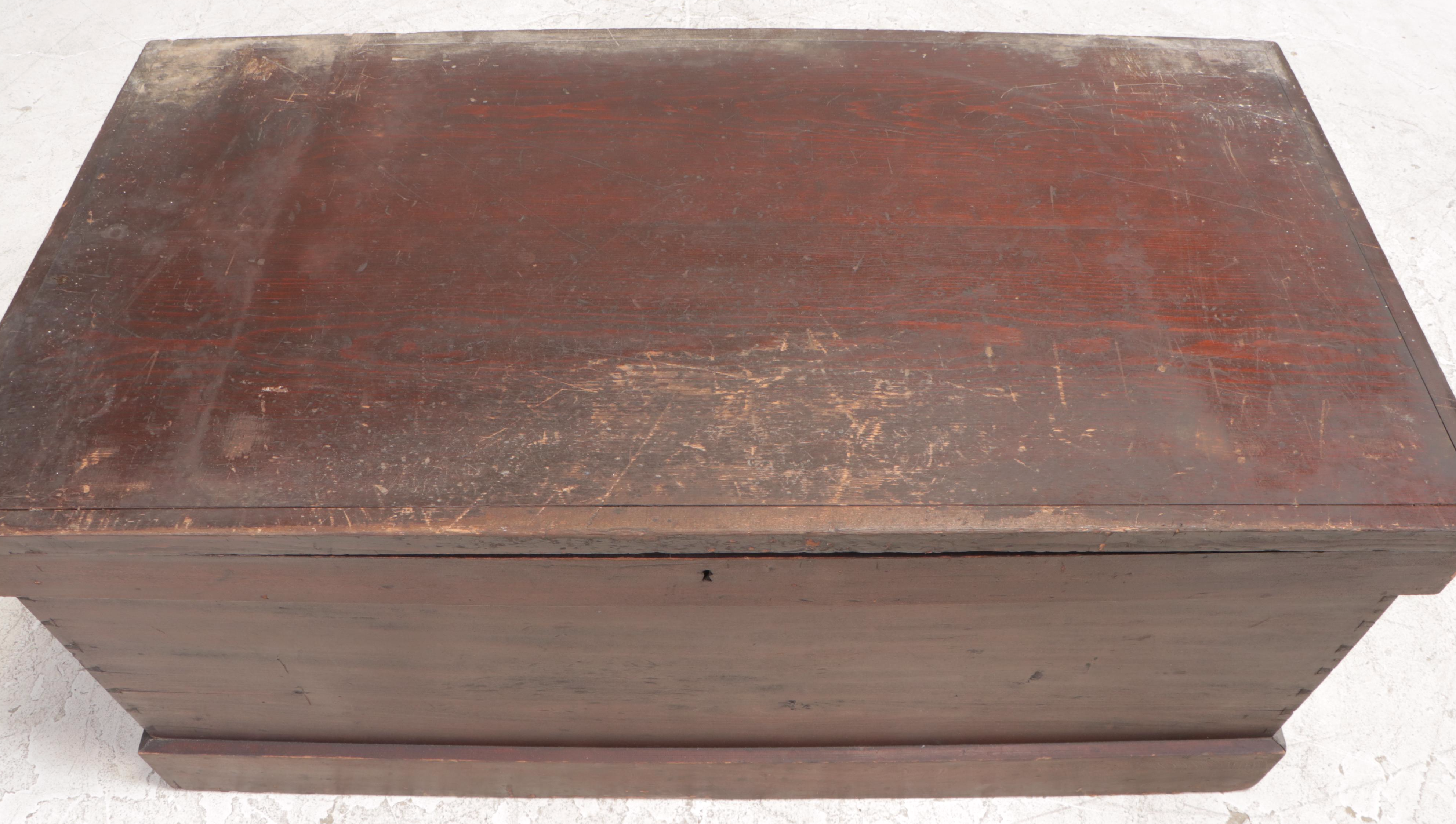 American Primitive Pine and Poplar Lift-Lid Chest, Late 19th/Early 20th Century